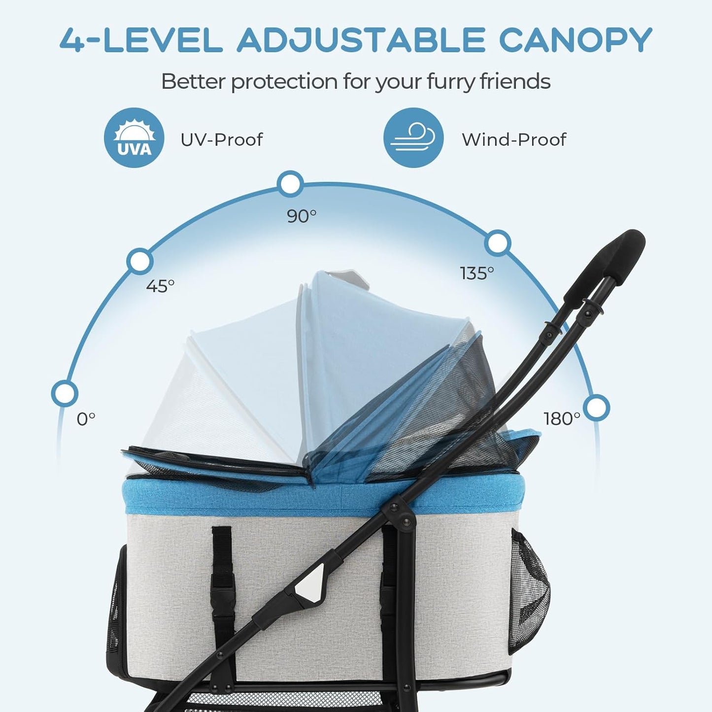 Costway 3-In-1 Pet Stroller with Removable Car Seat Carrier
