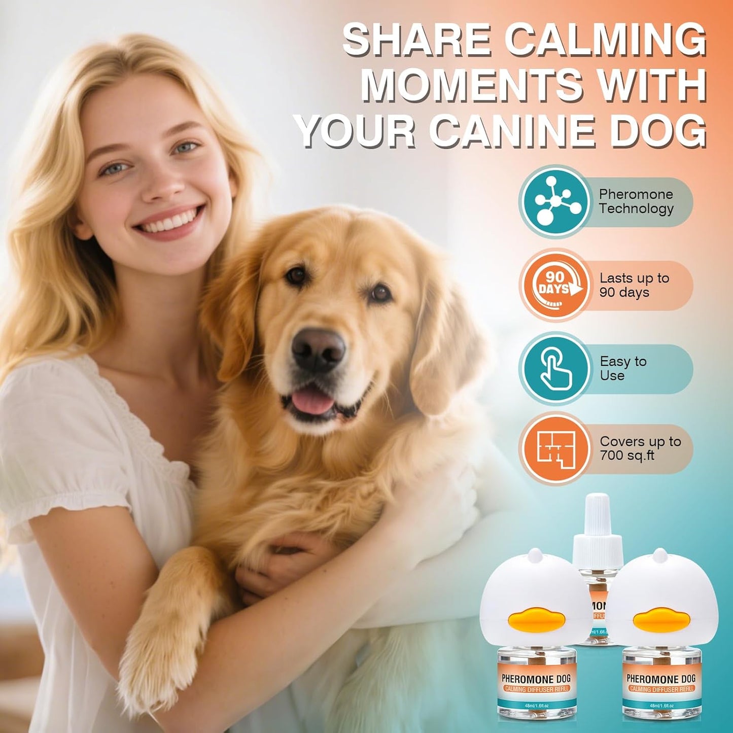 Dog Calming Pheromones Diffuser to Calm Pet 5 In 1 Advanced Kit (Tasteless)