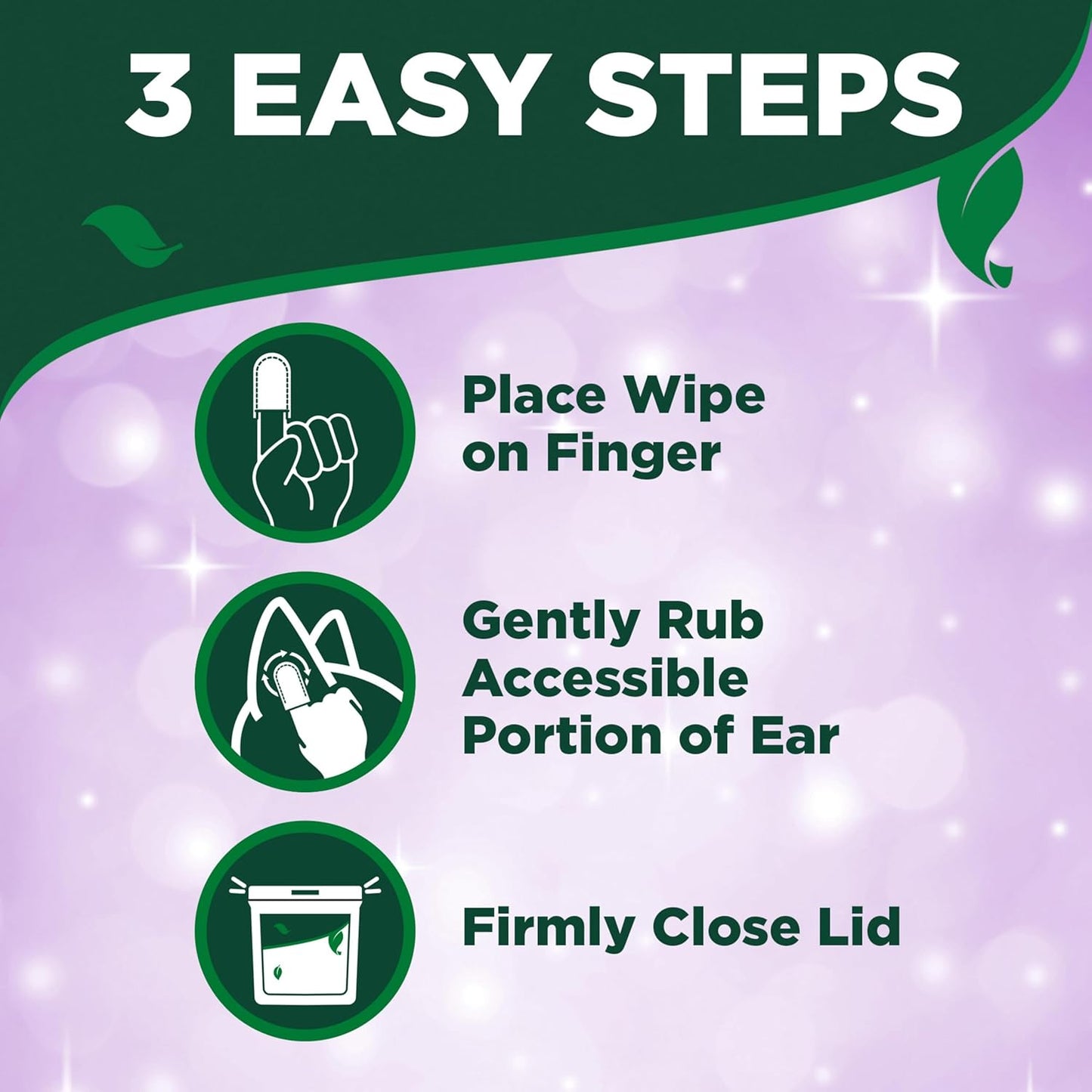 Vet's Best Ear Cleaner Finger Wipes for Dogs – Disposable Deodorizing Pads to Soothe Itchy Ears and Remove Odor – 50 Count