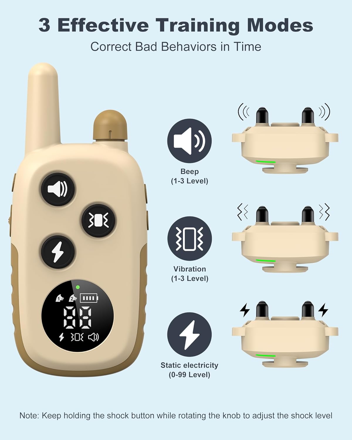 Jugbow Dog Shock Collar - 4200FT Dog Training Collar with Remote for 5-120 lb Large