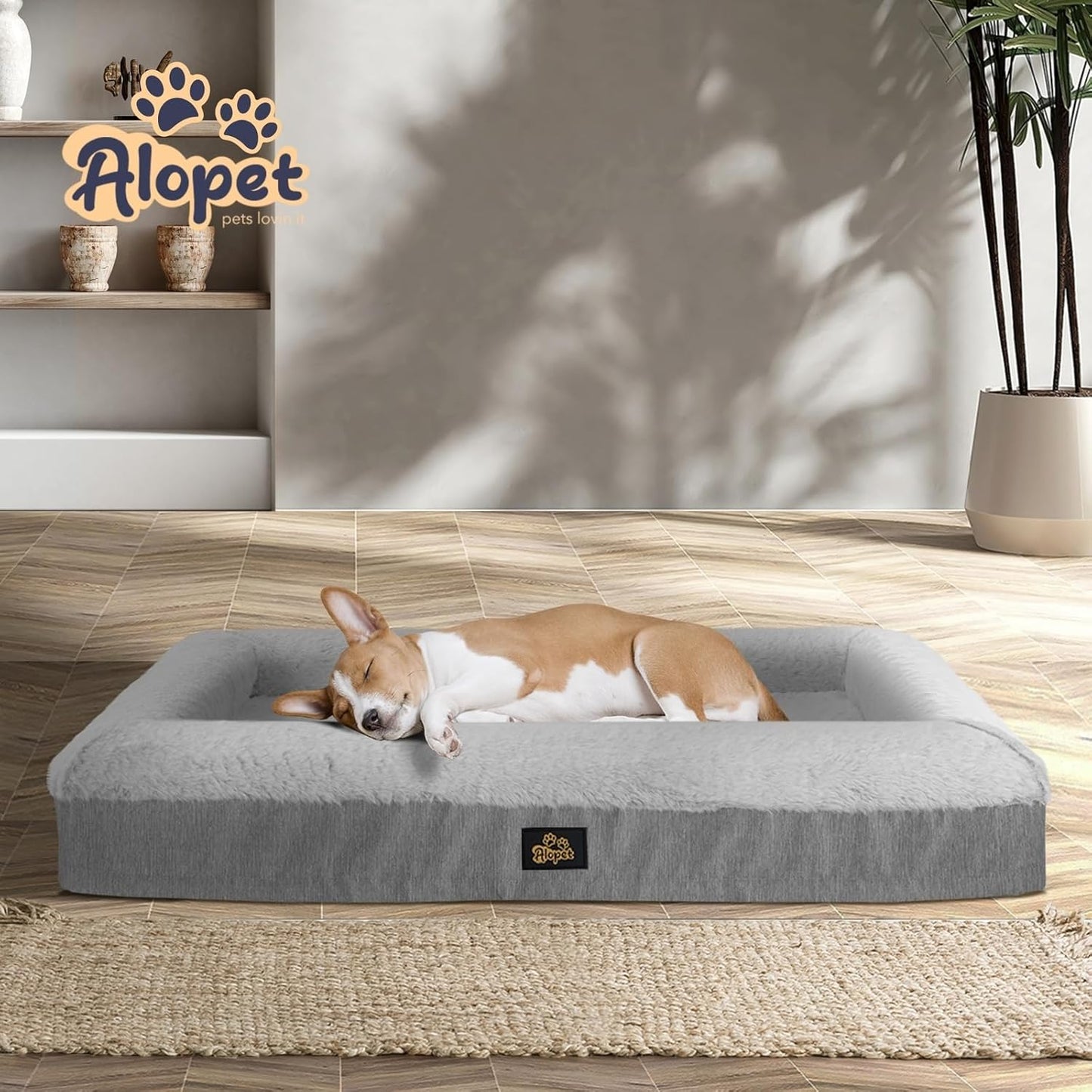 Alopet Orthopedic Dog Beds for Medium Dog Pet Sofa Bed with Egg Sponge Foam 135 x 95 x 15cm