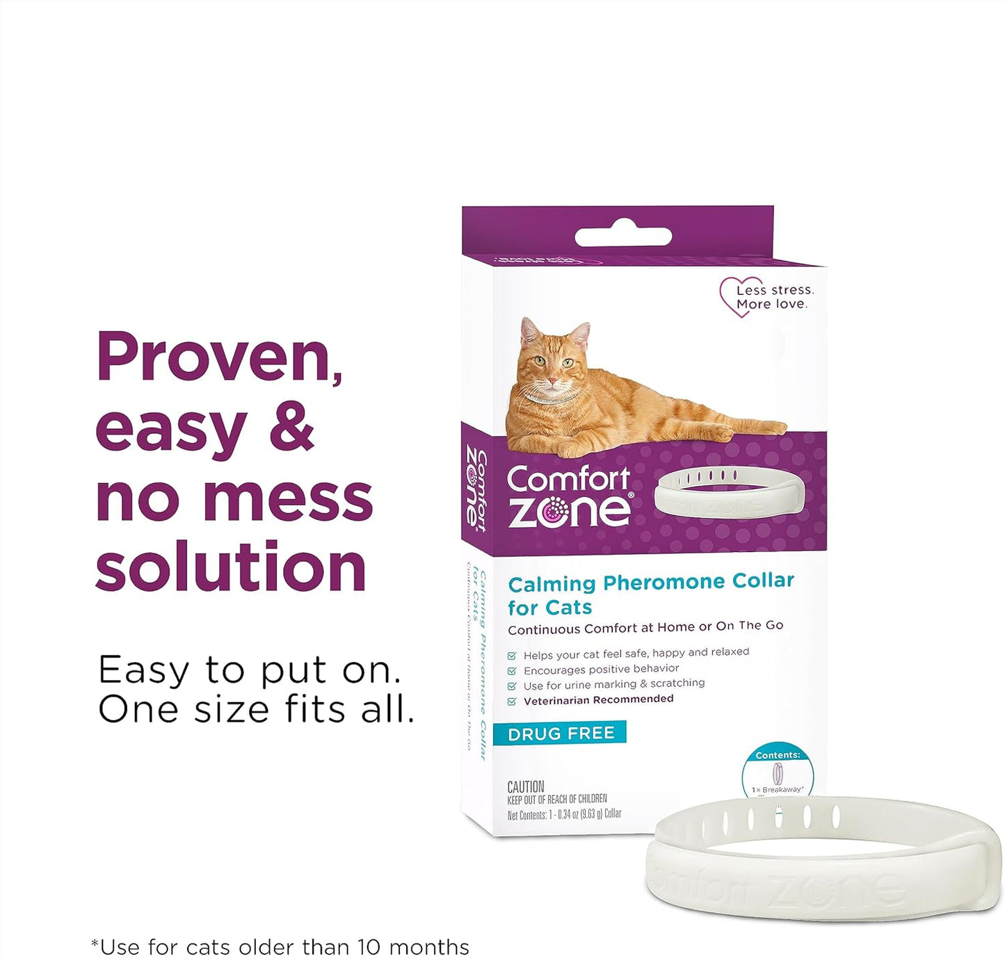 Comfort Zone Cat Calming Collar Value Pack: 4 30-Day Calming Collars for 120 Days