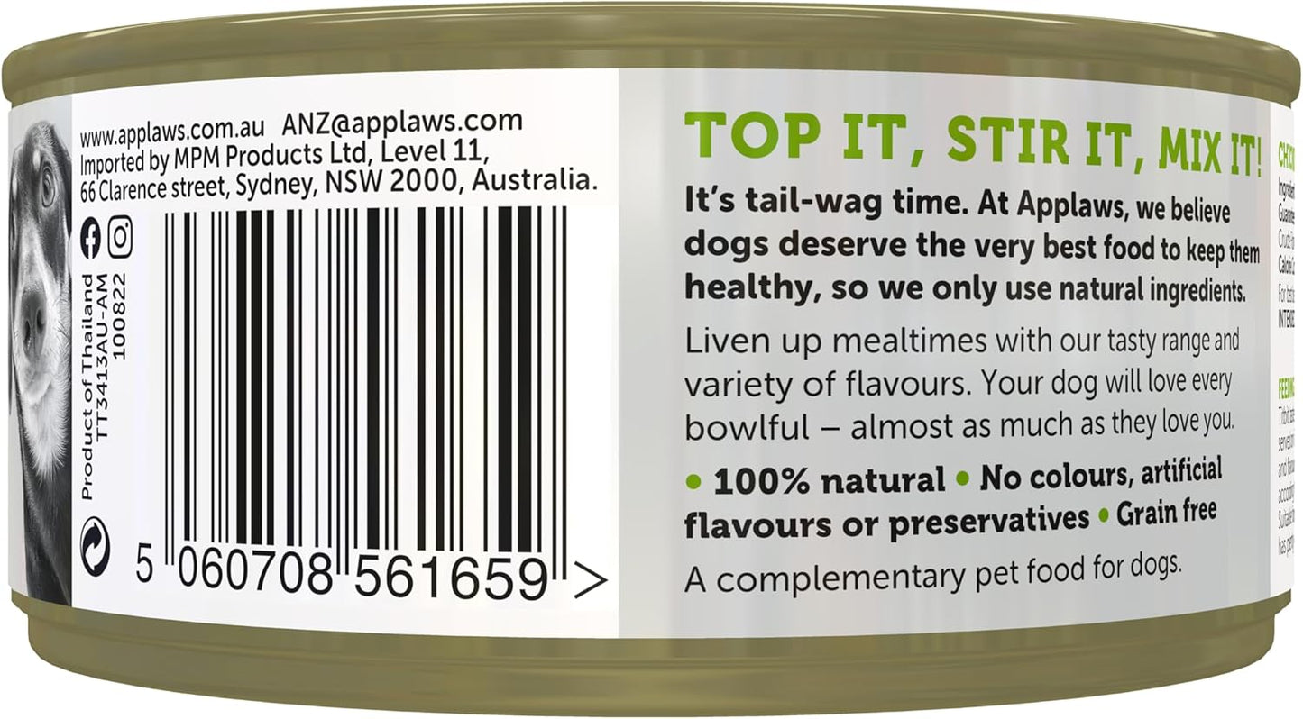 Applaws Taste Toppers 100% Natural Wet Dog Food Chicken Breast with Lamb in Gravy Tin 156g (Pack of 16), Limited Ingredients Pet Food