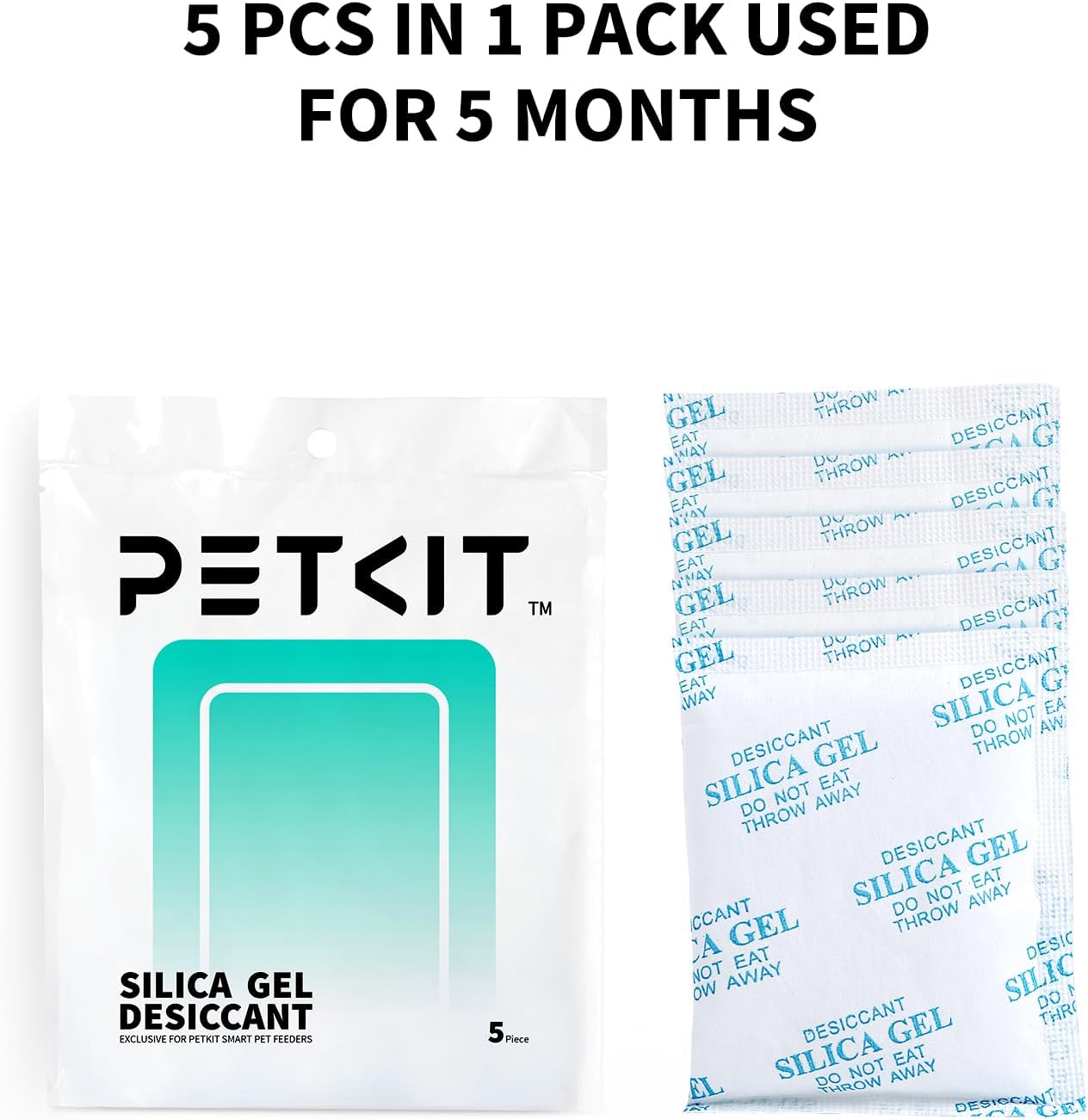 PETKIT Replaced Desiccant Bags for All Automatic Cat Dog Feeders -5 Packs