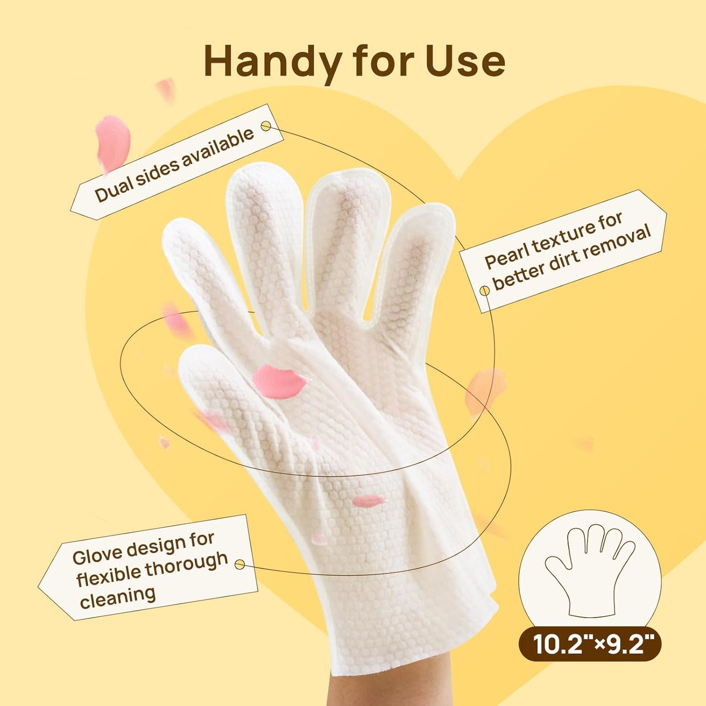 HICC PET Cleaning Deodorizing Glove Wipes for Dogs & Cats, Vet Recommended Hypoallergenic