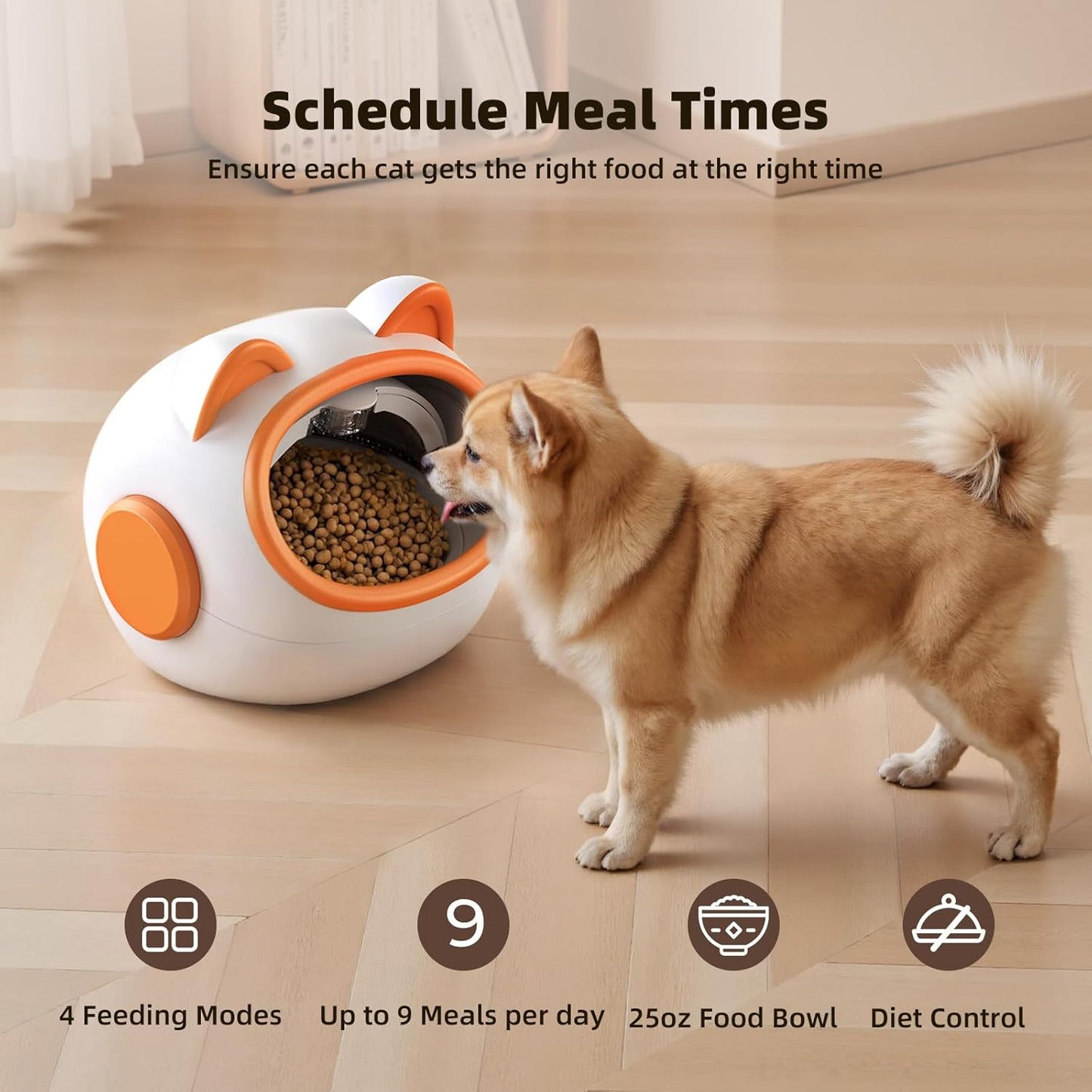 RFID Cat Feeder with Collar Sensors – Automatic Timed Pet Feeder for Multi-Cat, 4 Feeding Modes