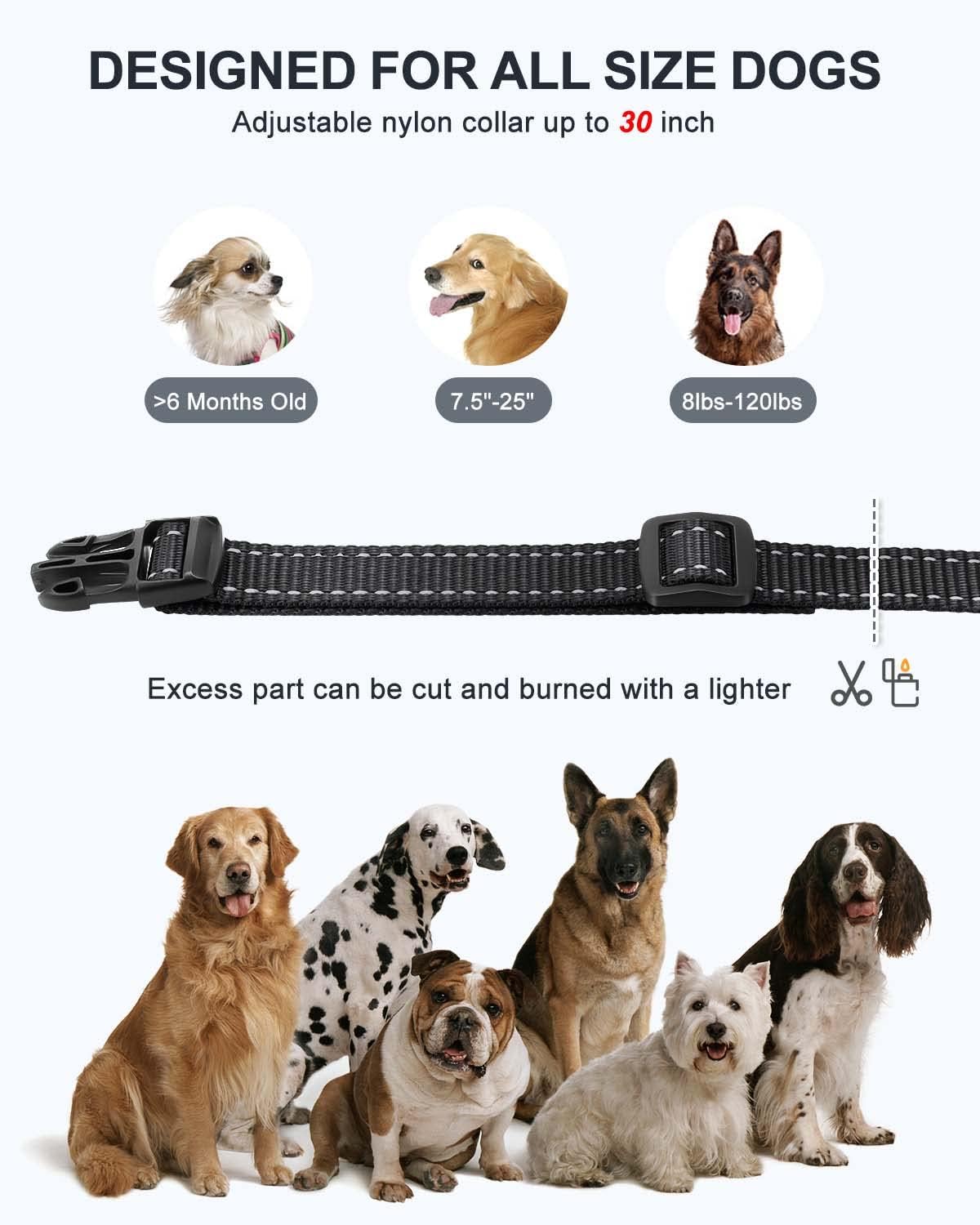 Anti Bark Collar with Remote 1600Ft Dog Training Collar, Vibrating Collar for Small Medium Large Dogs with Vibration & Sound