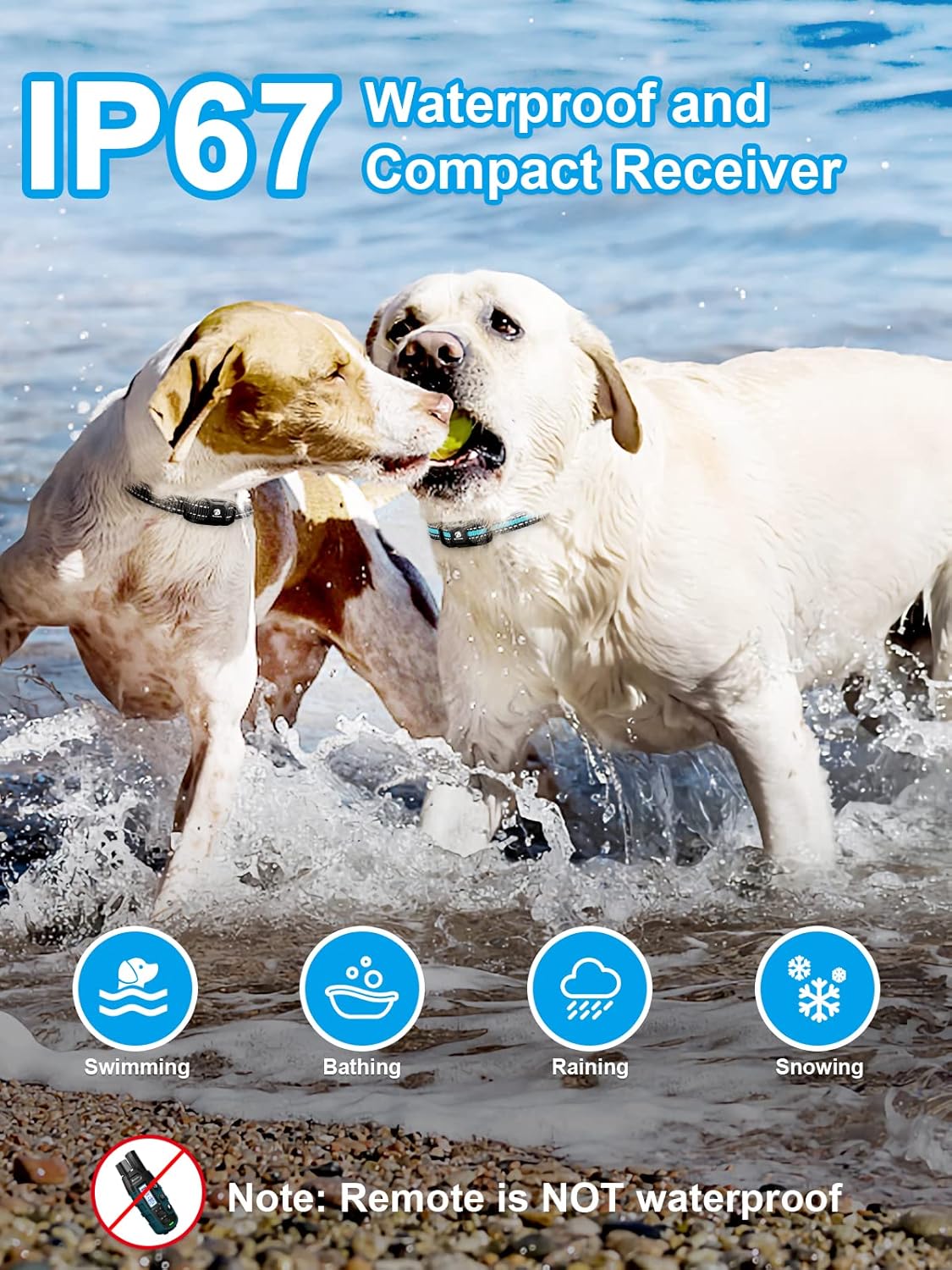 BOUSNIC Dog Shock Collar 2 Dogs (5-120Lbs) - 3300 ft Waterproof Training Collar