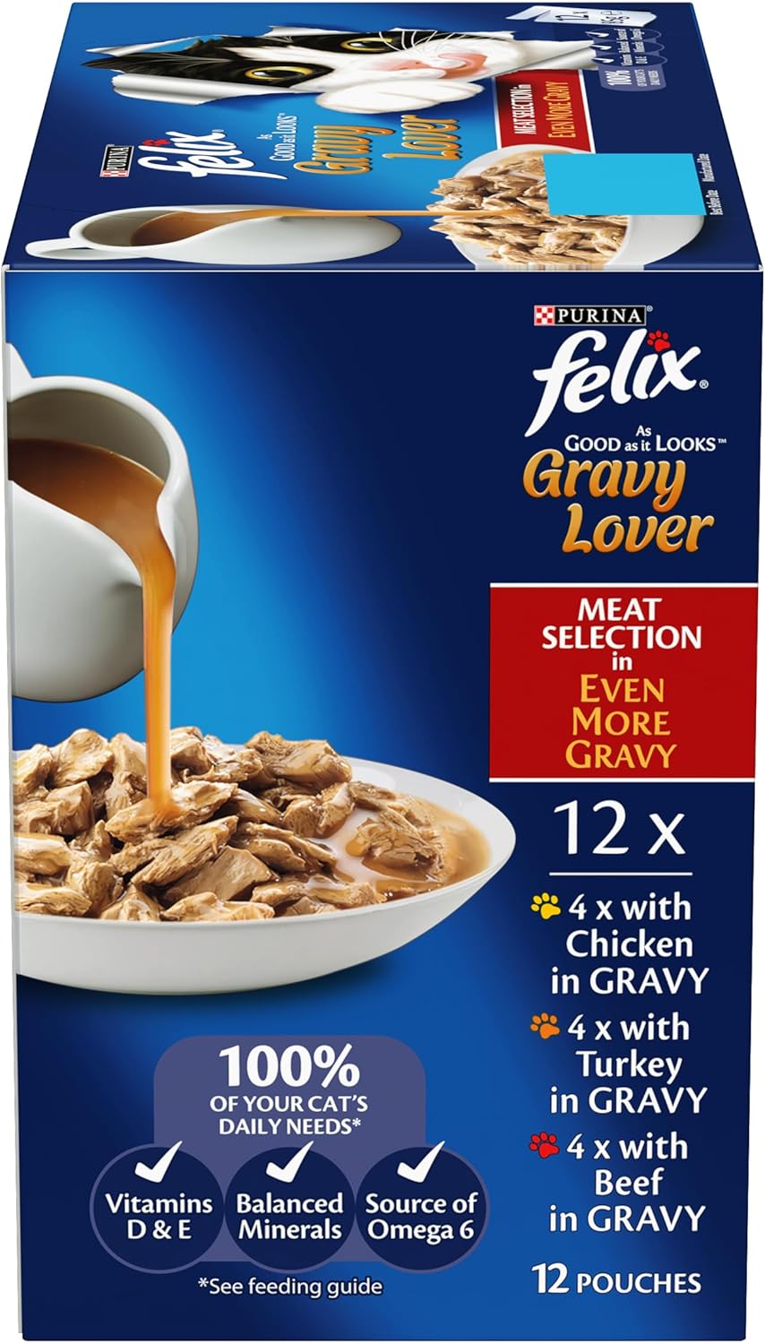FELIX As Good As It Looks Adult Wet Cat Food Gravy Lover Meat Selection 60x85g