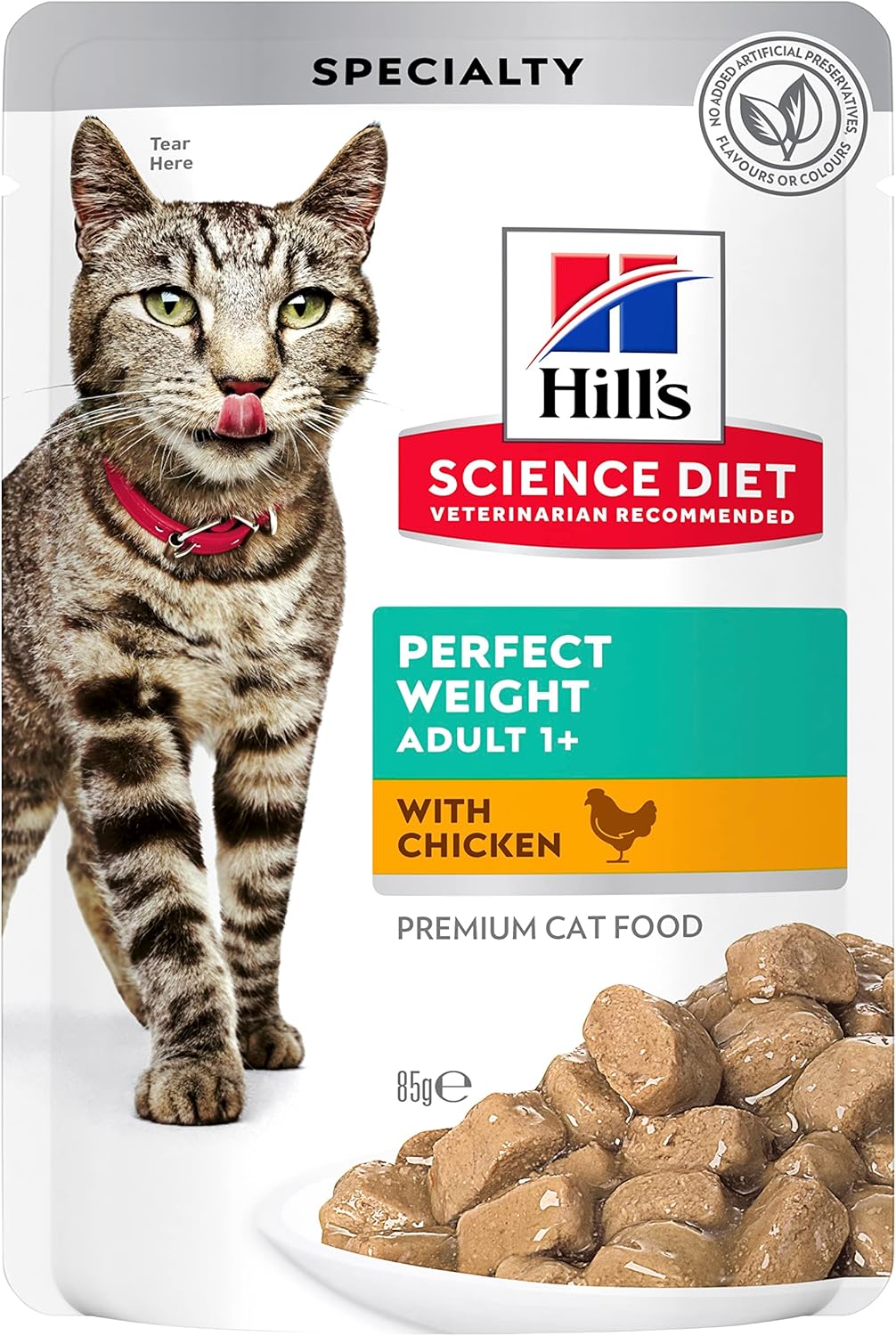 Hill's Science Diet Perfect Weight Wet Cat Food Pouches 85g, (Chicken & Salmon) 2x12 Pack