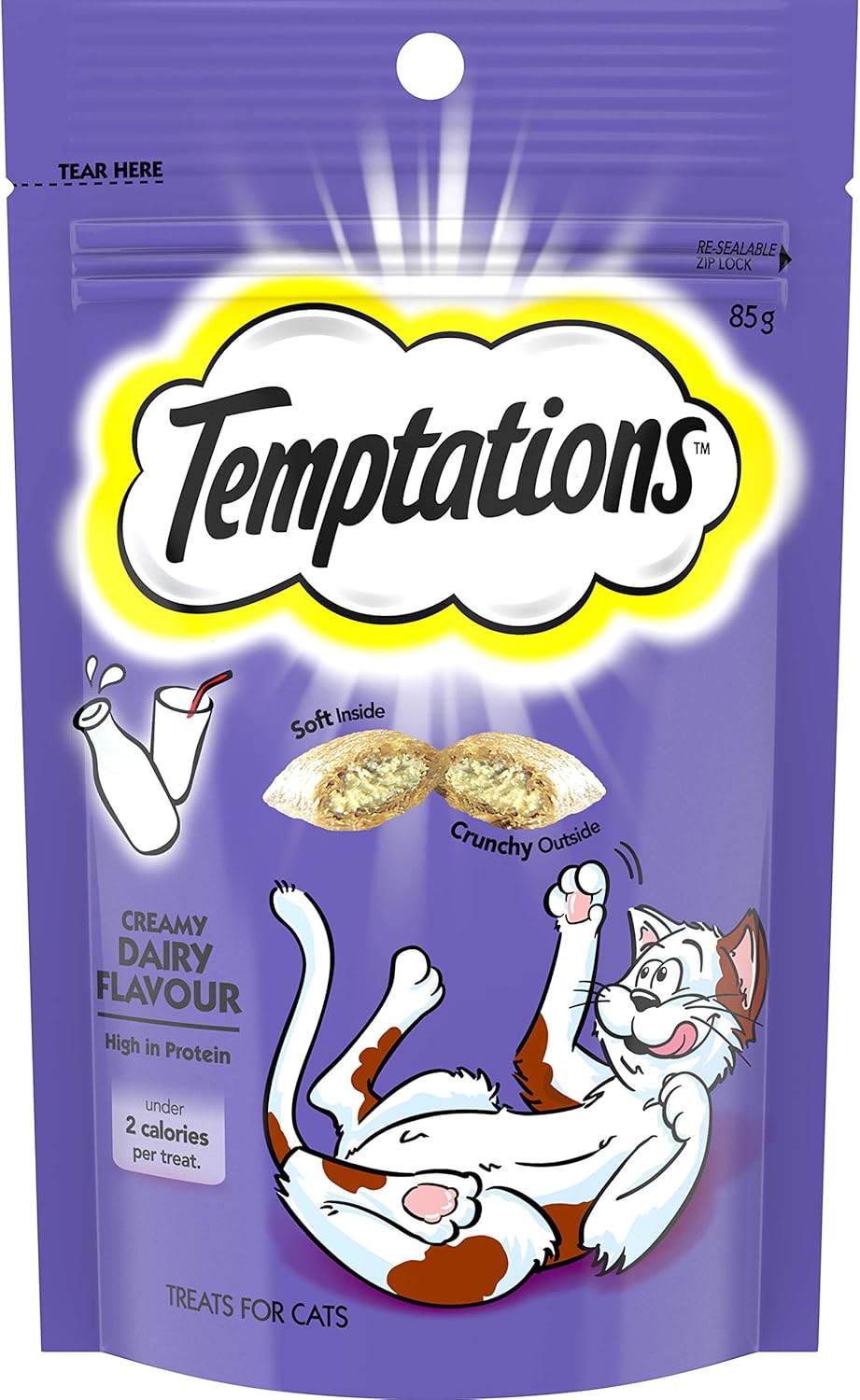 TEMPTATIONS Cat Treats Creamy Dairy Flavour 85g, 6 Pack
