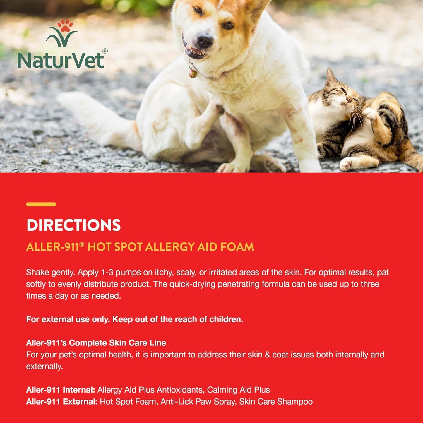 NaturVet Aller-911™ Hot Spot Foam for Dogs and Cats -- 8 fl oz
