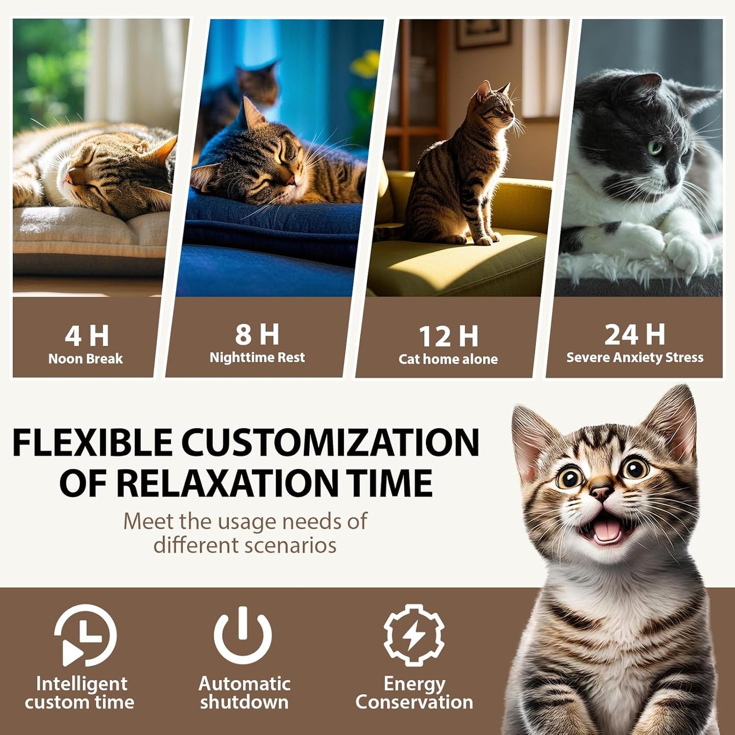 Multi Cat Calming Diffuser Relieve Stress Anxiety Cat Pheromones Calming Diffuser with Timing Function