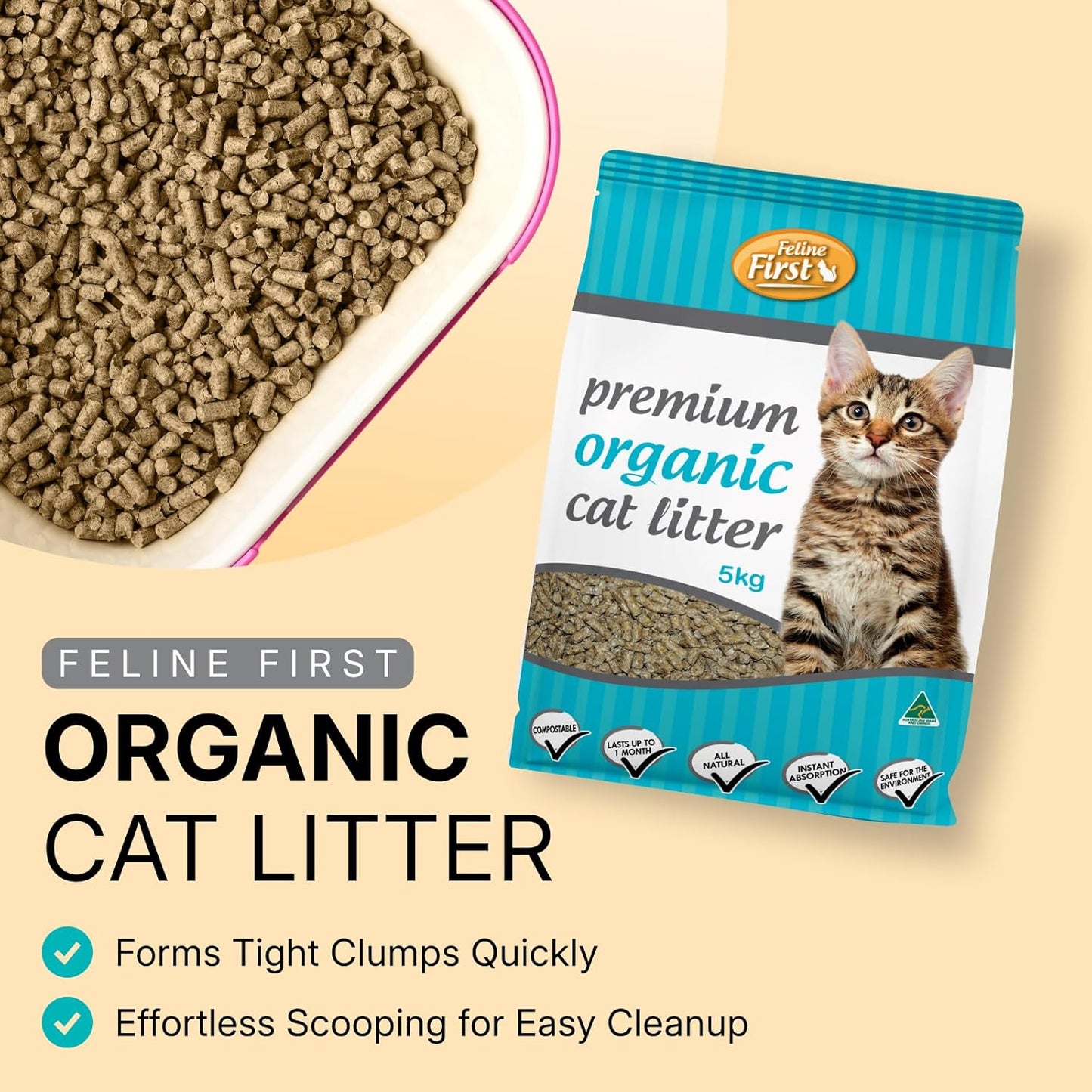 Feline First Organic Kitty Litter 5kg