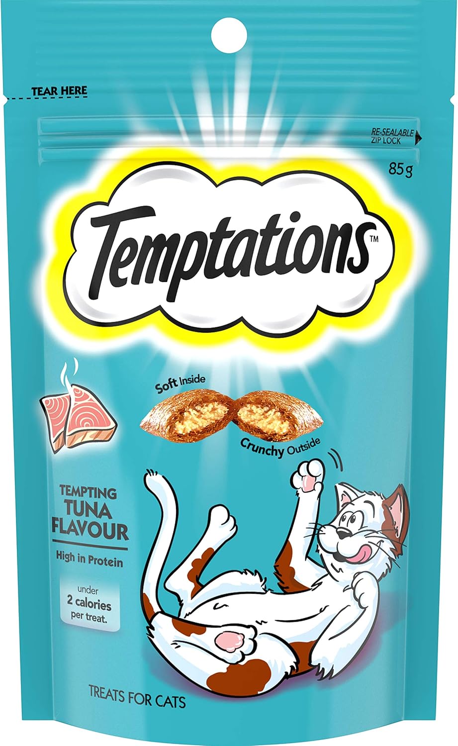 Temptations Tempting Tuna Flavor Snacks Dry Cat Food, 85 g (Pack of 6)