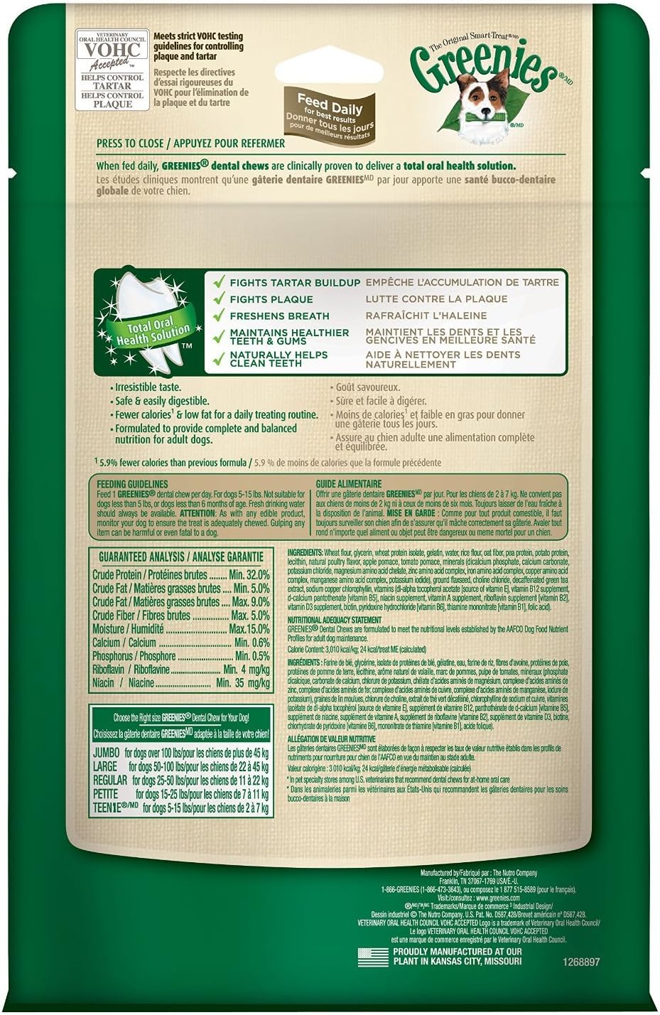 GREENIES DOG MEGA TREAT-PAK TEENIE 510G (393512)