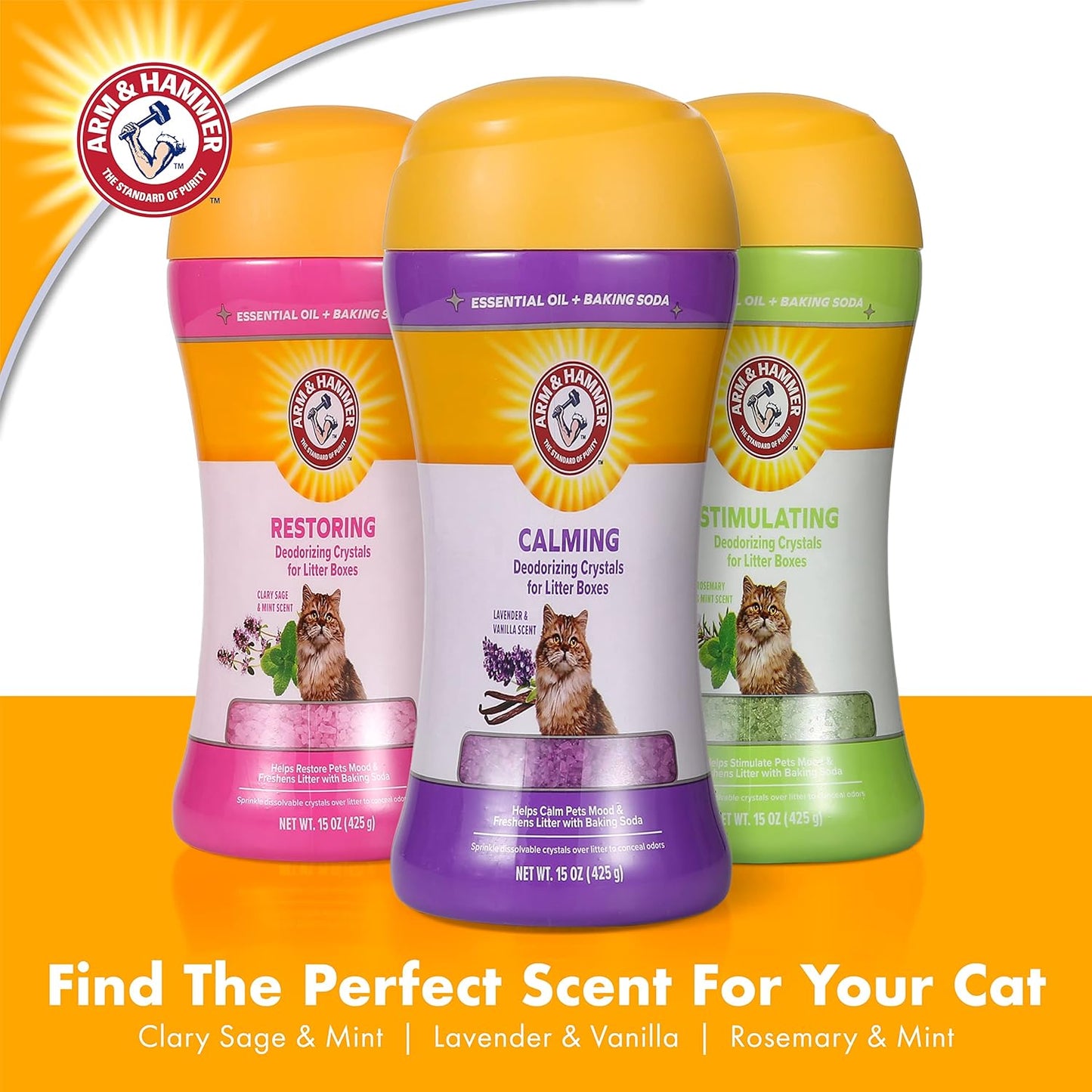 Arm & Hammer Calming Deodorizing Crystals for Cat Litter Boxes 425 g