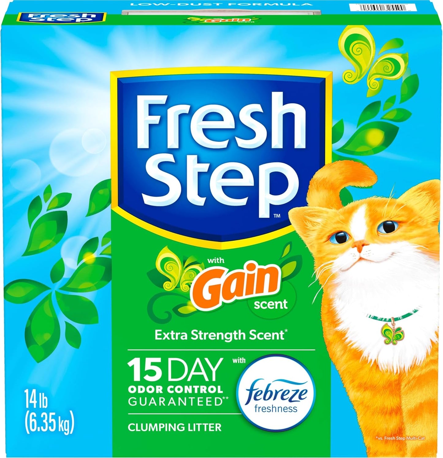Fresh Step Clumping Cat Litter with Febreze Gain Scent, Long Lasting 14 lb