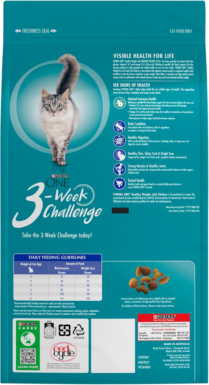 PURINA ONE Adult Dry Cat Food Healthy Weight Chicken 1.4kg