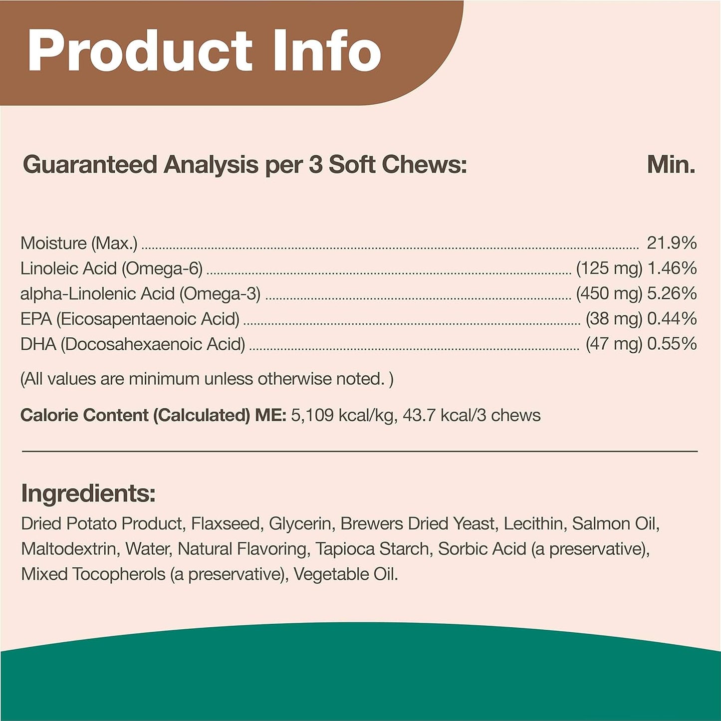 NaturVet Omega-Gold Plus Salmon Oil for Dogs, 180 ct Soft Chews, Made in USA