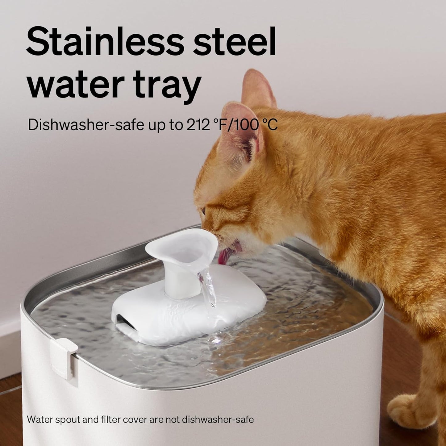 PETLIBRO Upgrade Cat Water Fountain Stainless Steel Tray, Dockstream 2 Cat Fountain Indoor, 3L/101oz