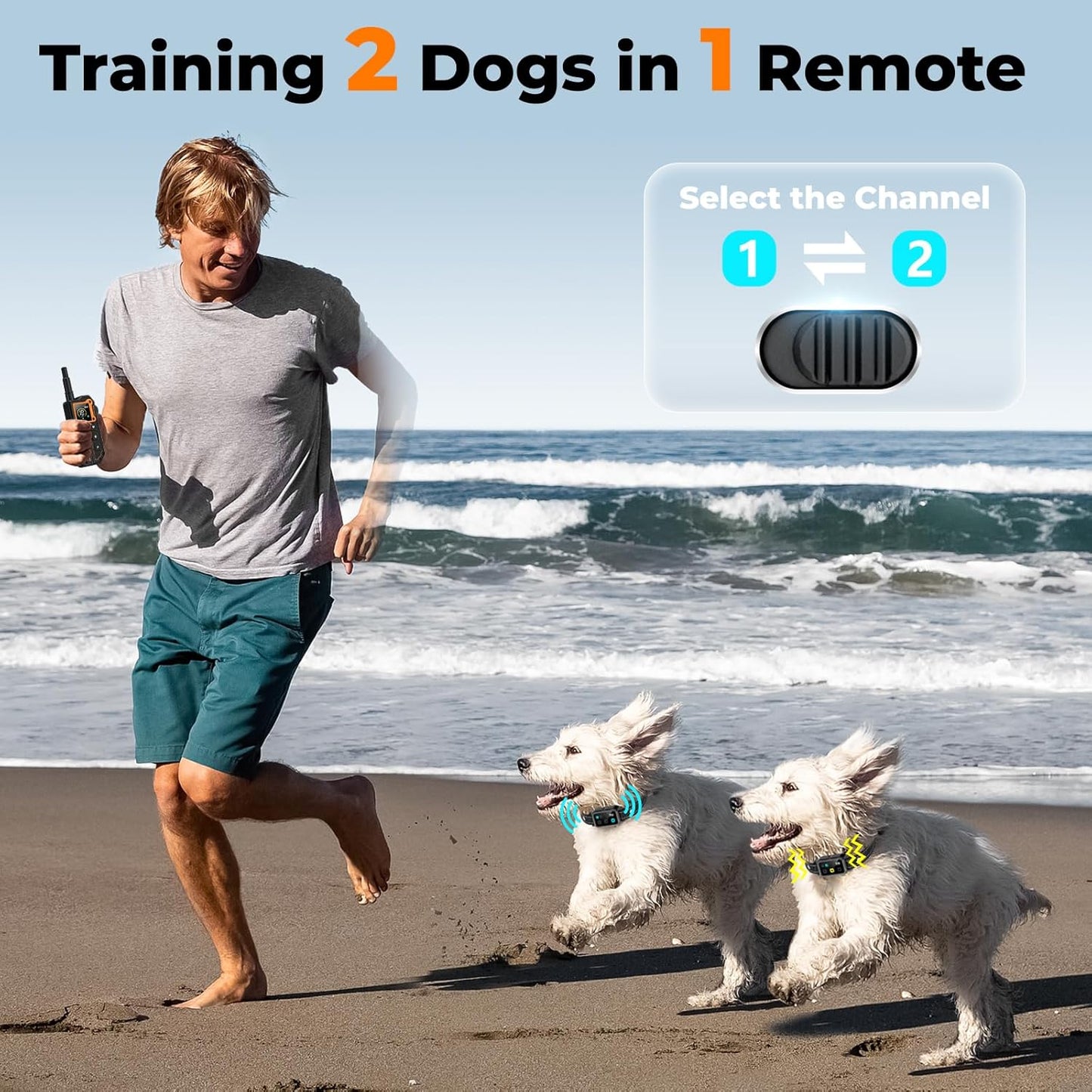 AI Dog Shock Collar 2 Dogs (10-120Lbs) - 3300FT Dog Training Collar with Remote, IPX7