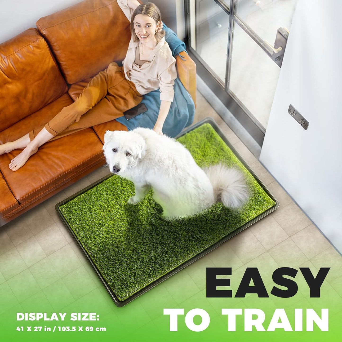 Hompet Dog Toilet, 104 x 69cm, 2 Pcs of Artificial Grass Mats for Dogs
