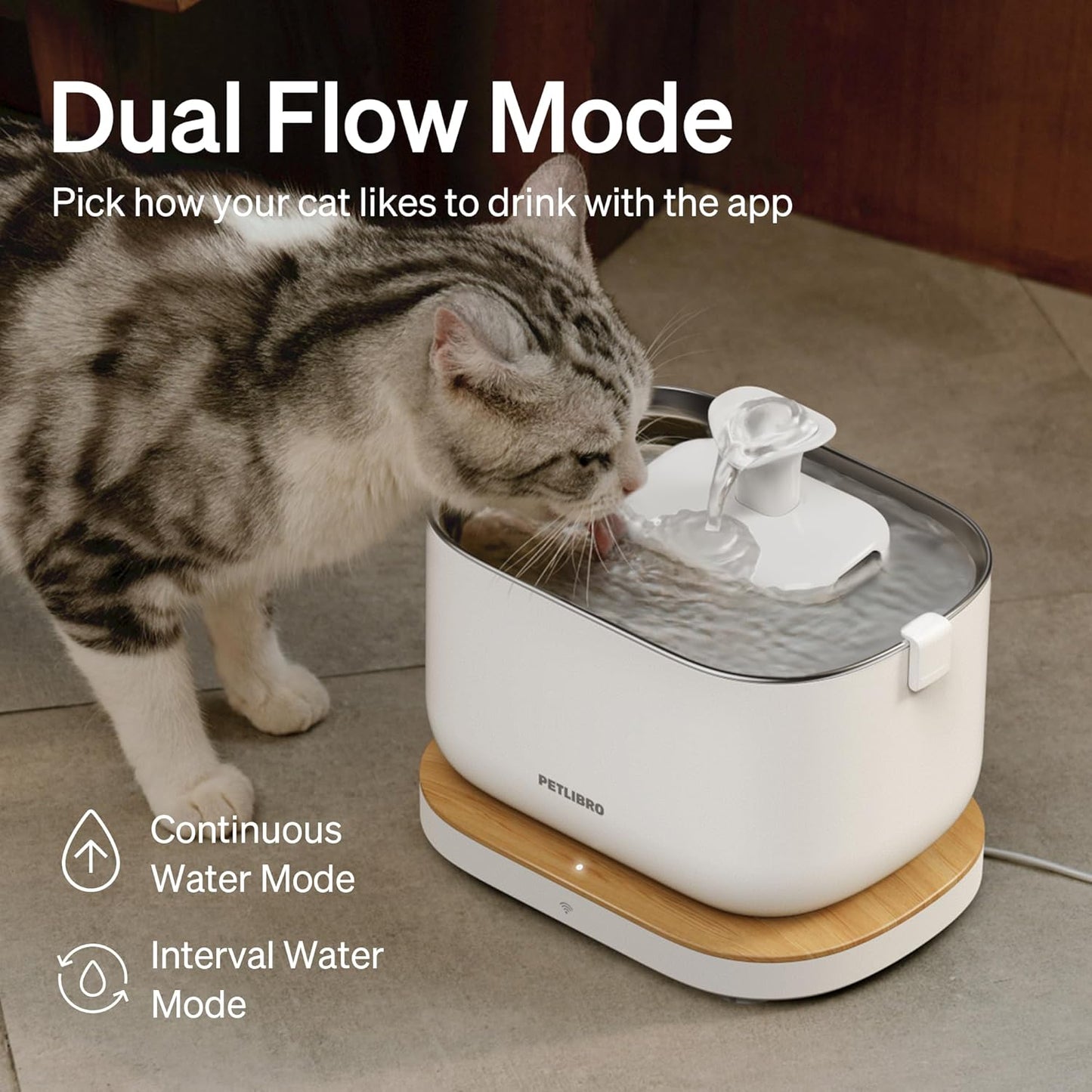PETLIBRO App-Controlled Cat Water Fountain, 2.4G Wi-Fi Cat Fountains