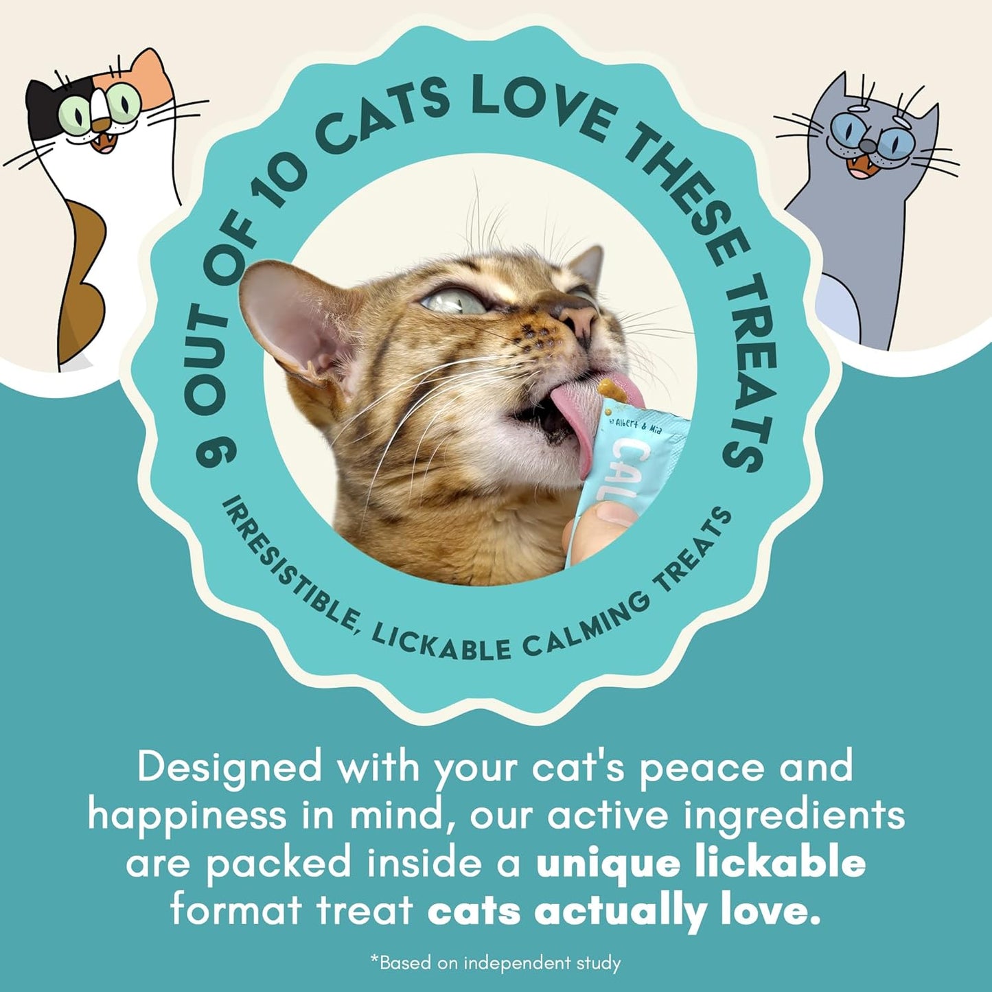 Albert & Mia Calming Sticks Lickable Calming Cat Treats for Stress and Anxiety Relief for Cats, Irresistible - Vet Recommended (Sleeping Aid, Vet Visits, Grooming, Car Rides, Plane) 20 Pack