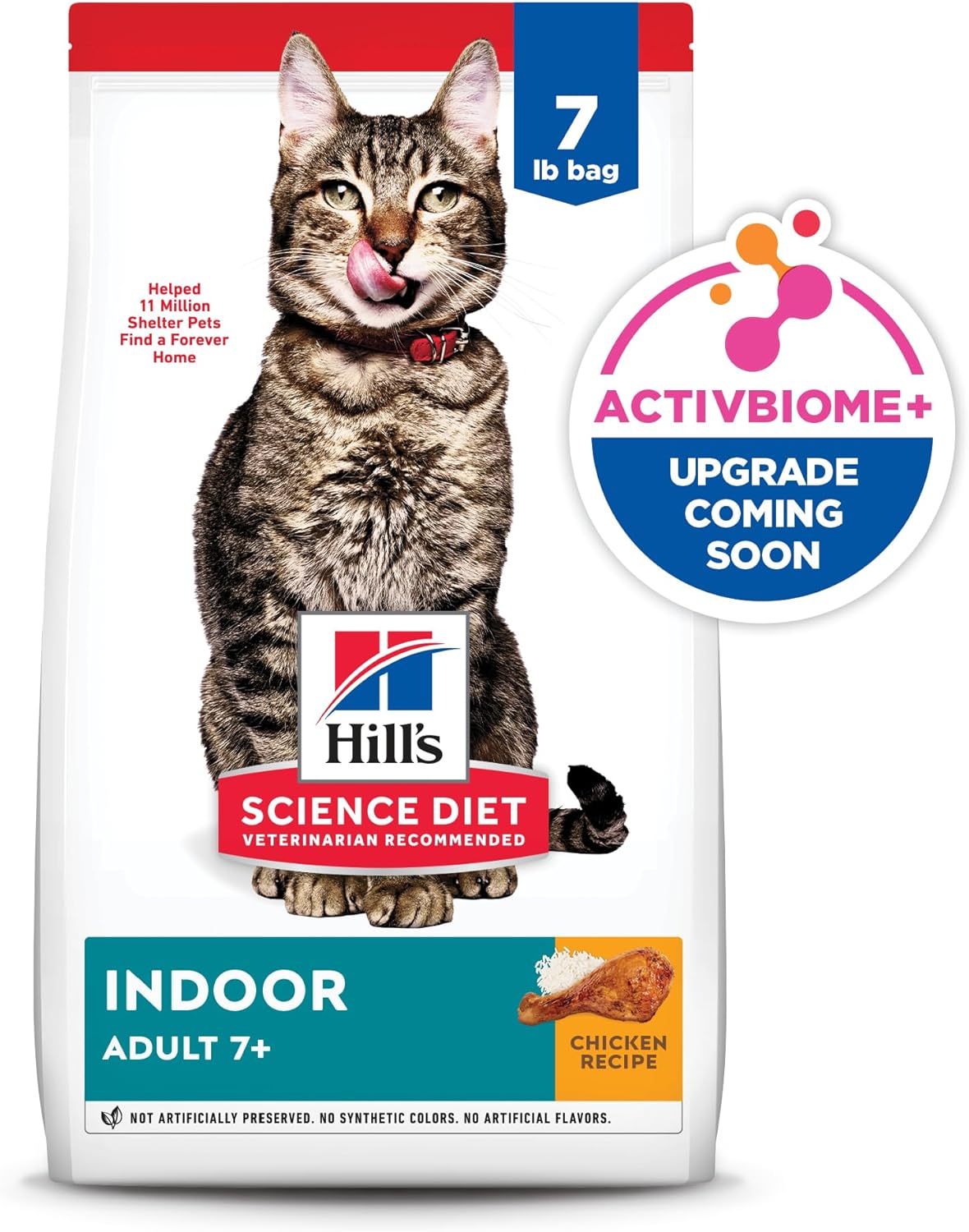 Hill's Science Diet Senior Adult 7+ Indoor, Chicken Recipe, Dry Cat Food for Older Cats, 3.17kg Bag