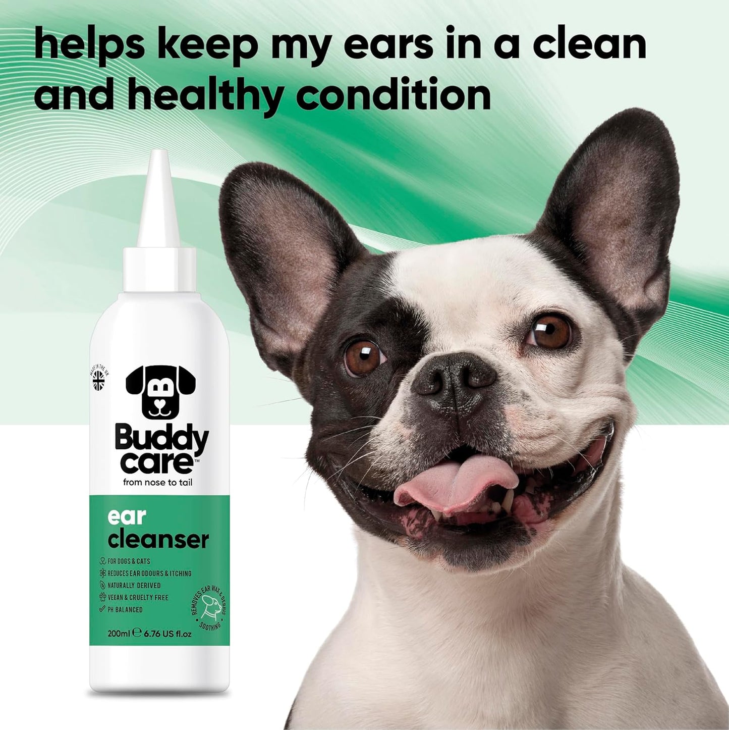 Dog Ear Cleanser Soothing Ear Cleaning Solution for Dogs | Naturally Derived Ingredients With Aloe Vera (200ml)