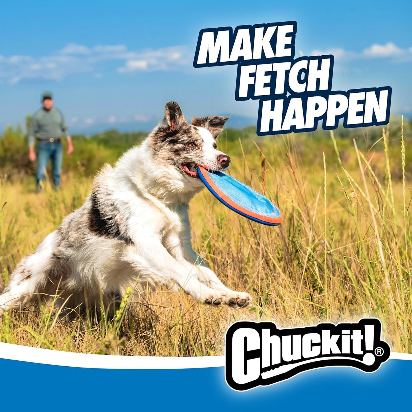 ChuckIt! Paraflight Flyer Dog Toy, Large (Orange/Blue)