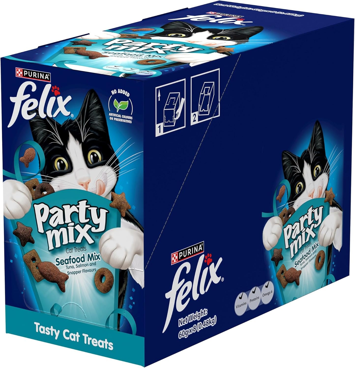 FELIX Adult Cat Treats Seafood Party Mix 8x60g