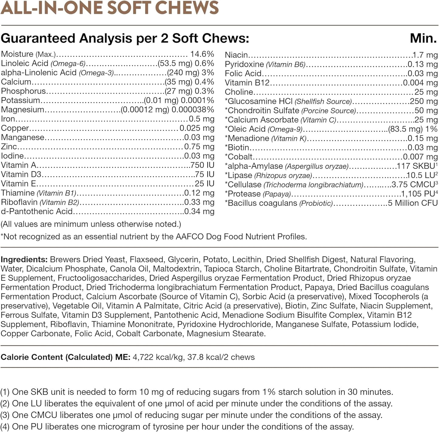 NaturVet All-in-One 4-IN-1 Support for Dogs, 120 ct Soft Chews, Made in USA