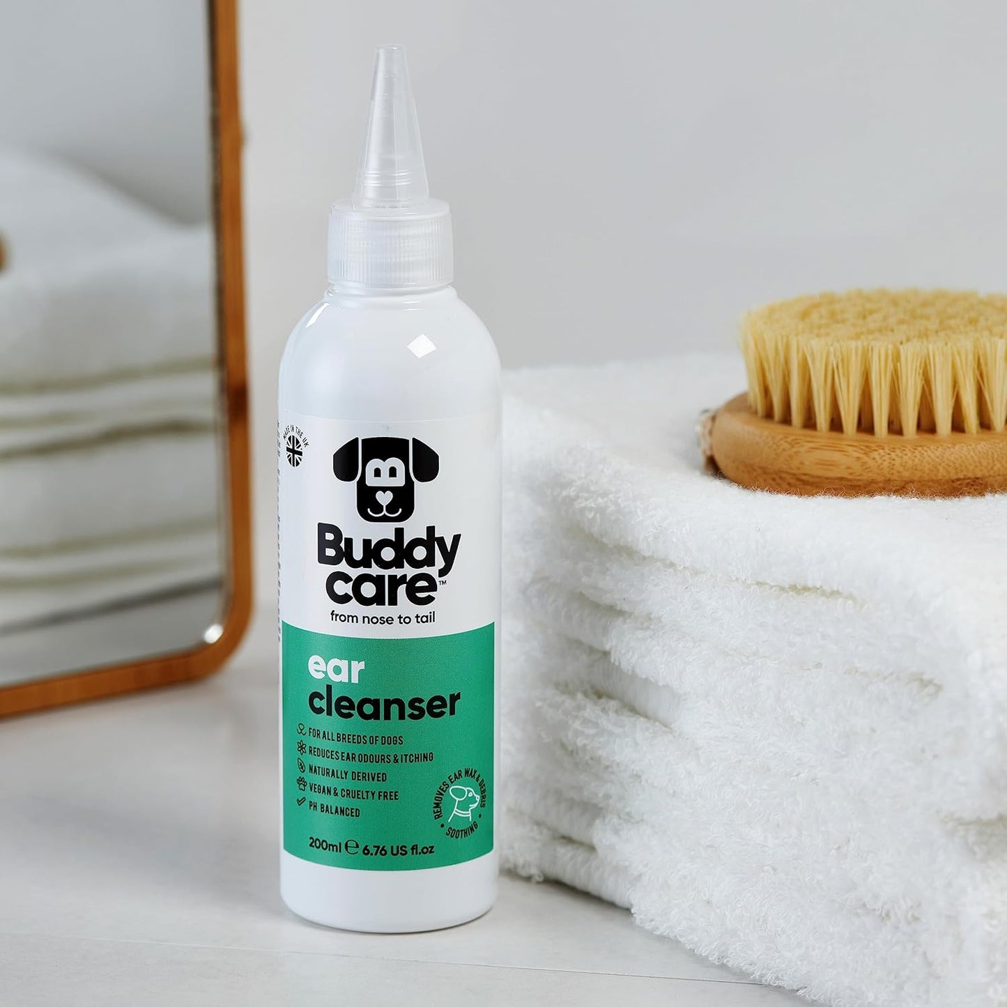 Dog Ear Cleanser Soothing Ear Cleaning Solution for Dogs | Naturally Derived Ingredients With Aloe Vera (200ml)