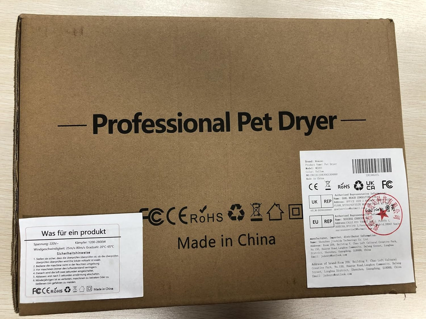 Memows Dog Hair Dryer, 2800W Dog Blaster Dryer, Pet Grooming Hair Dryer