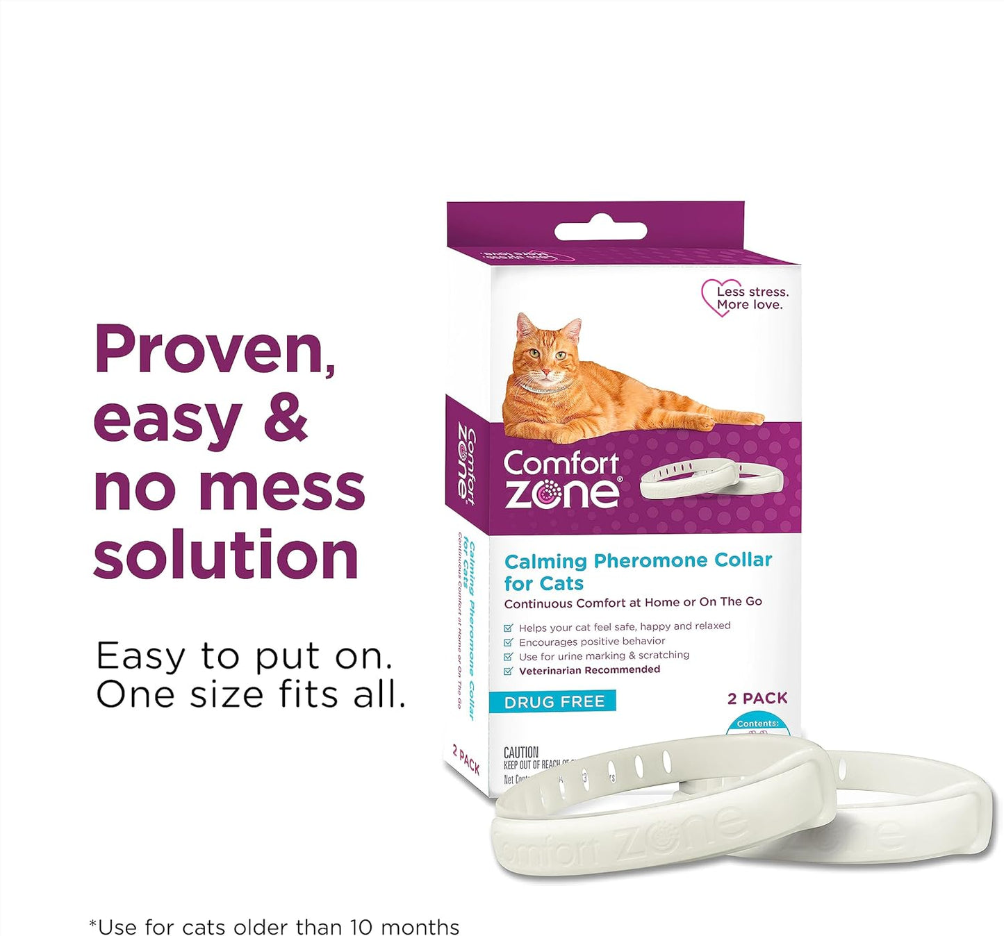 Comfort Zone Cat Calming Collar Savings Pack: 2 30-Day Calming Collars for 60 Days