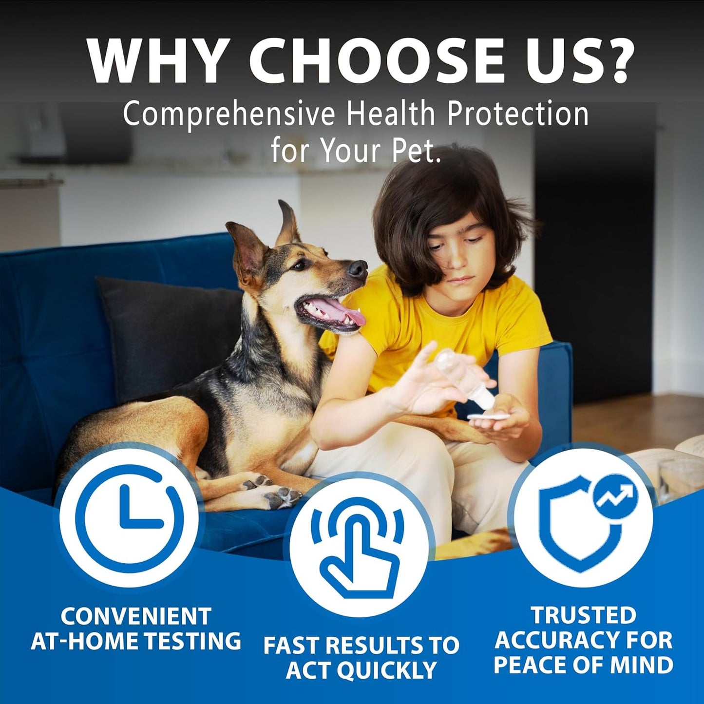 Canine/Dog HealthCheck 4-in-1 Test Kit ,Reliable Detection of Common Canine Illnesses