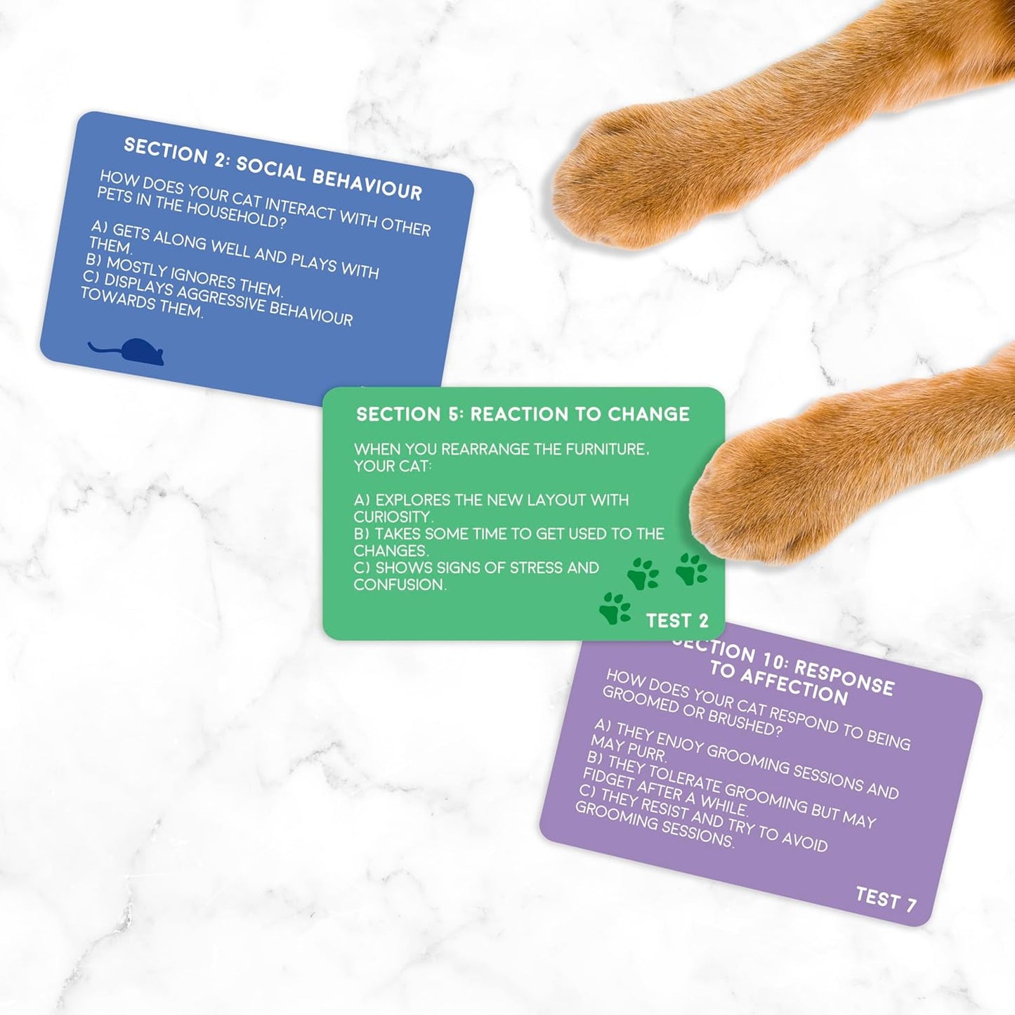Gift Republic Cat Personality Test Cards - Discover Your Cat’s Unique Traits & Attitude with 100 Fun-Filled Cards for Cat Lovers & New Cat Owners, Pink