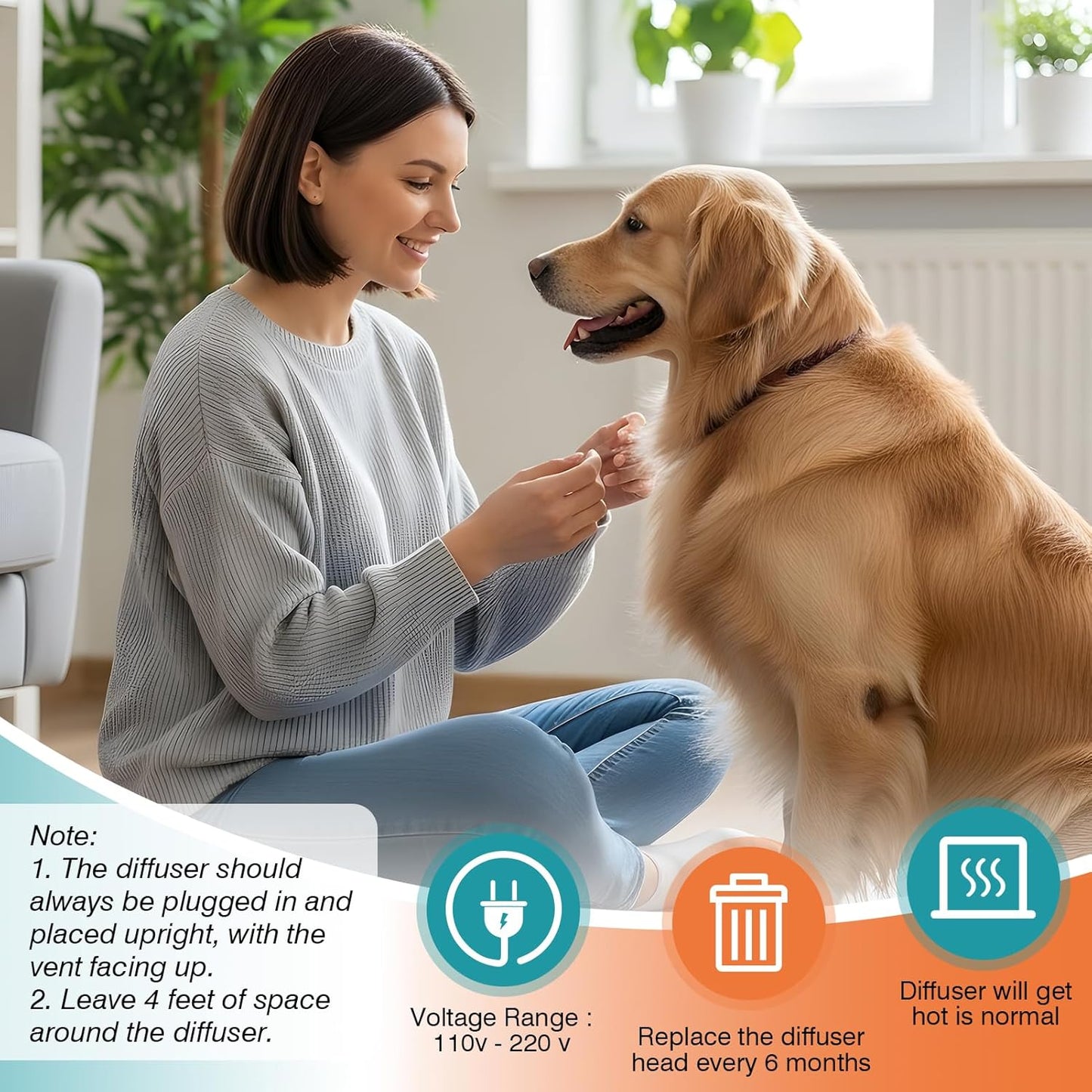 Dog Calming Pheromones Diffuser to Calm Pet 7 In 1 Advanced Kit (Tasteless)