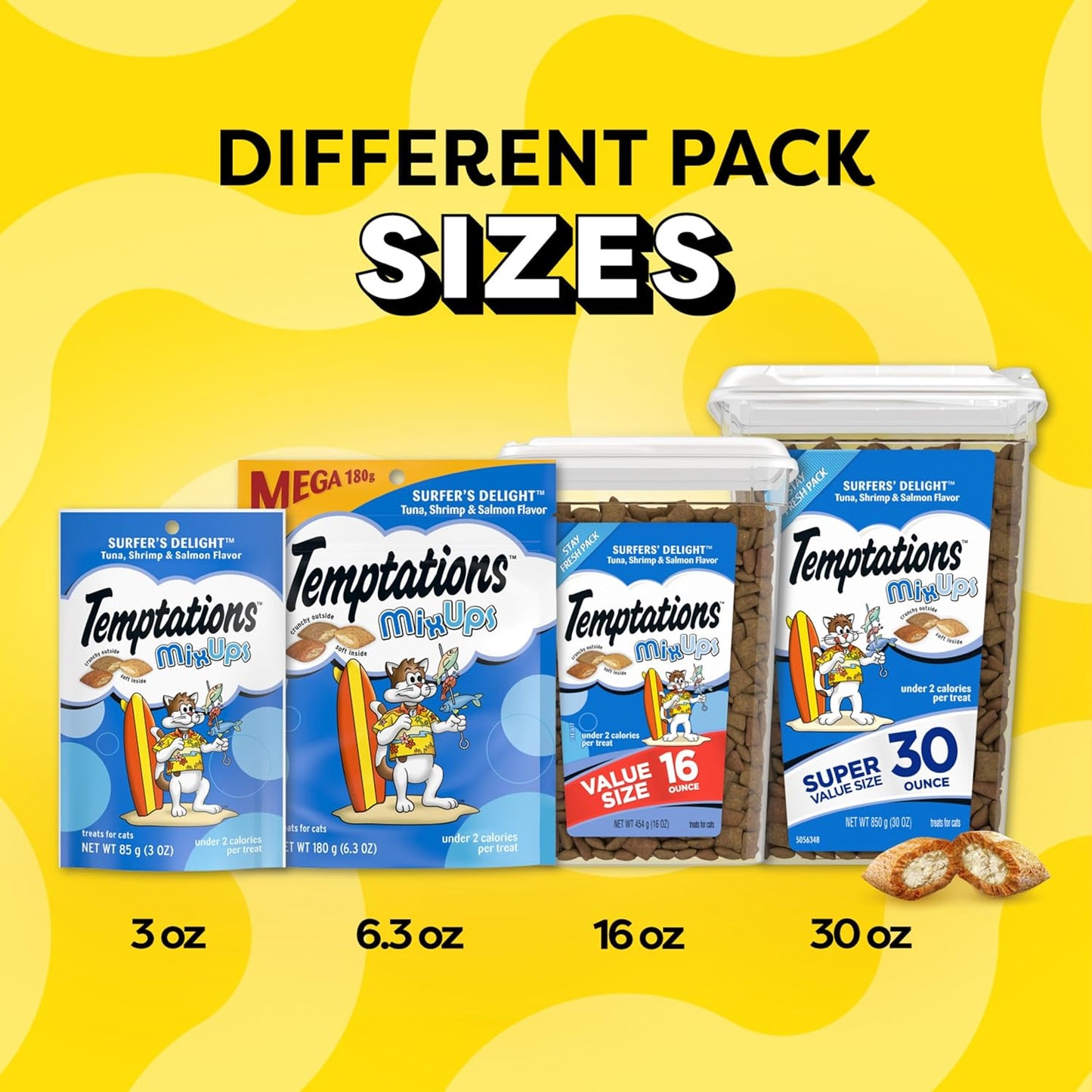 Temptations 10160879 1 Mixups Cat Treats, Surfers’ Delight, 30 oz. Tub