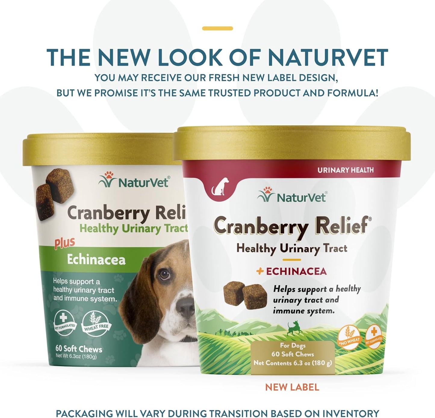NaturVet CRANBERRY RELIEF + Echinacea Soft Chew Dogs Urinary Tract (CUP) - 60 ct