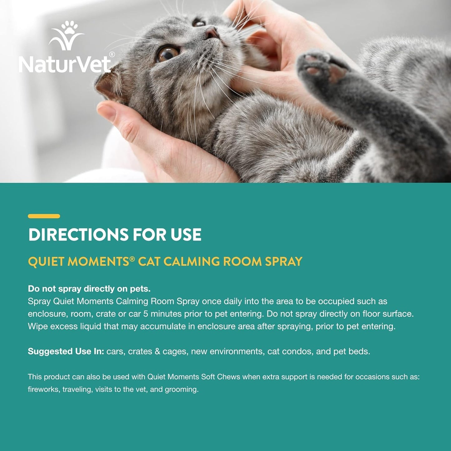 NaturVet Hemp Quiet Moments Calming Drops for Cat, 1oz