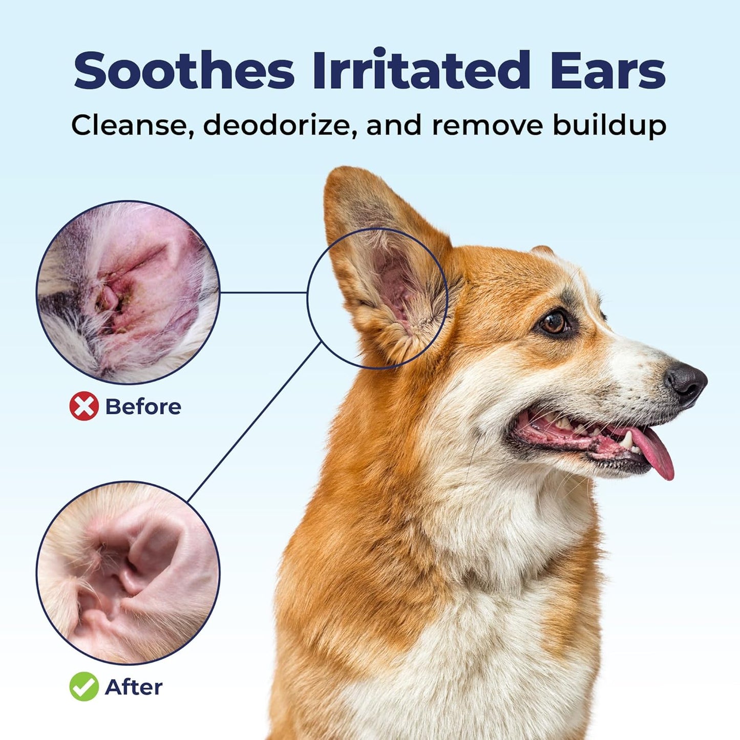 Vetnique Oticbliss Advanced Cleaning Ear Wipes for Dogs for Odor Control (Ear Cleaning Wipes, Advanced Cleaning Large)