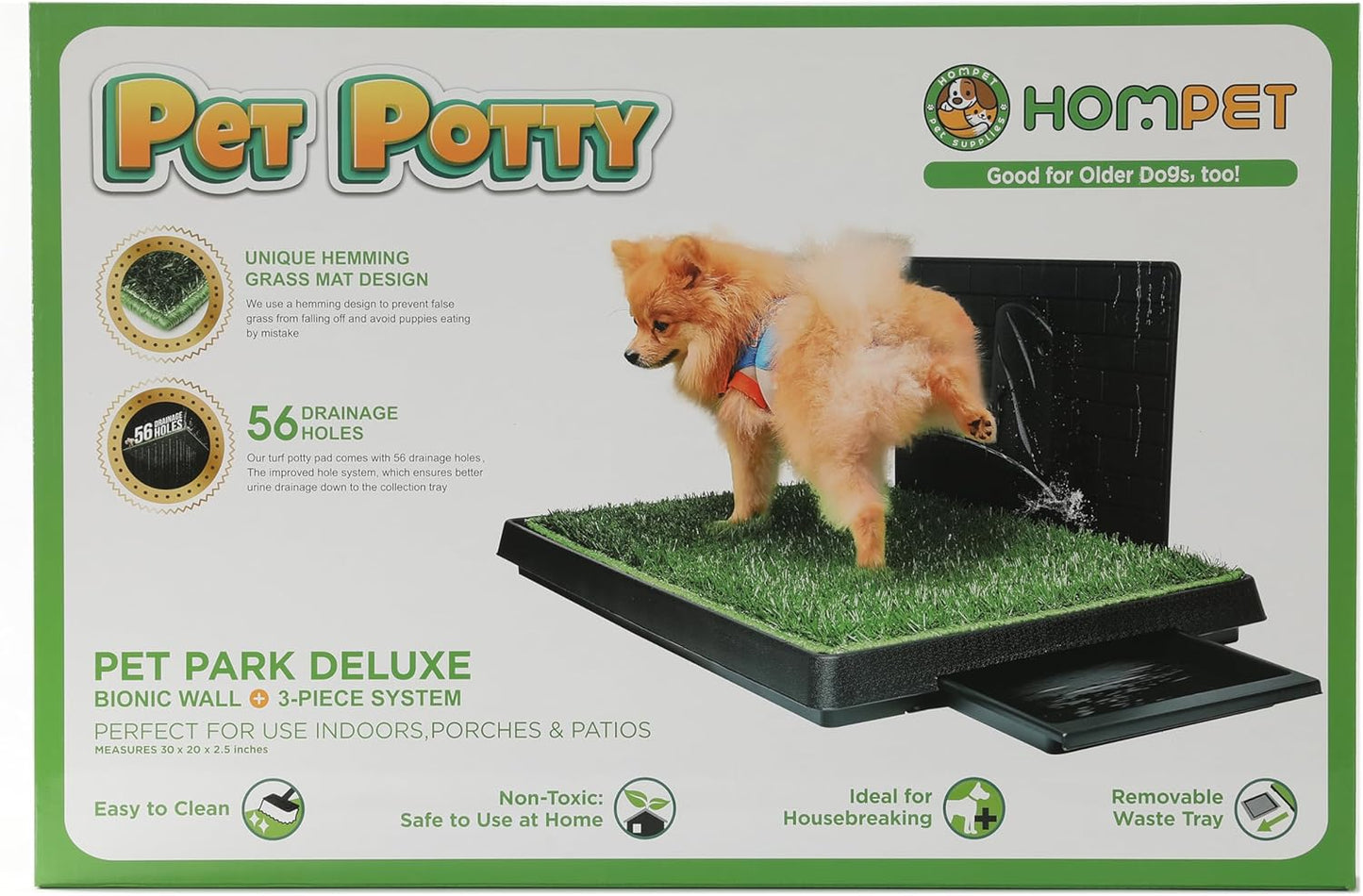 Hompet Dog Grass Pad with Tray Large, Small and Medium Dogs (30"×20")
