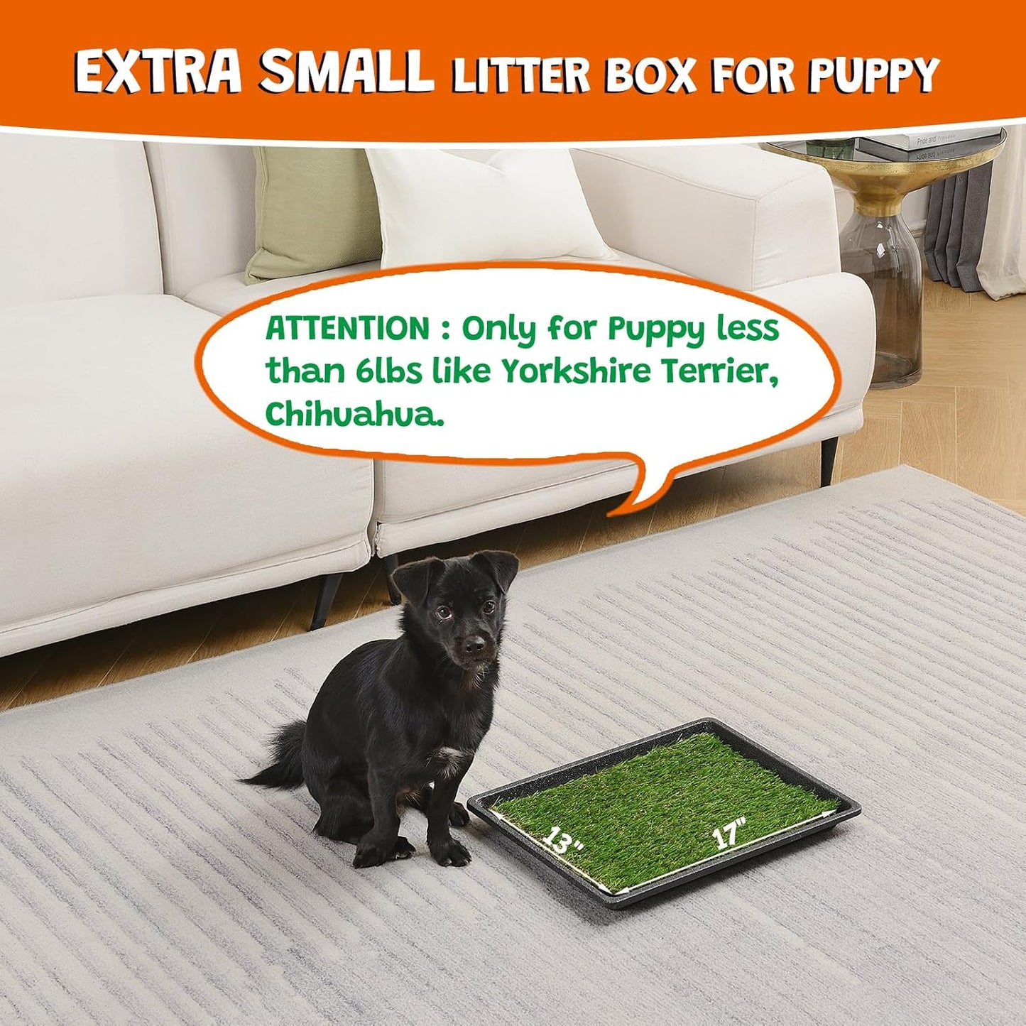 MEEXPAWS Large Dog Grass Toilet with Tray,44×34 cm Puppy Toilet Training