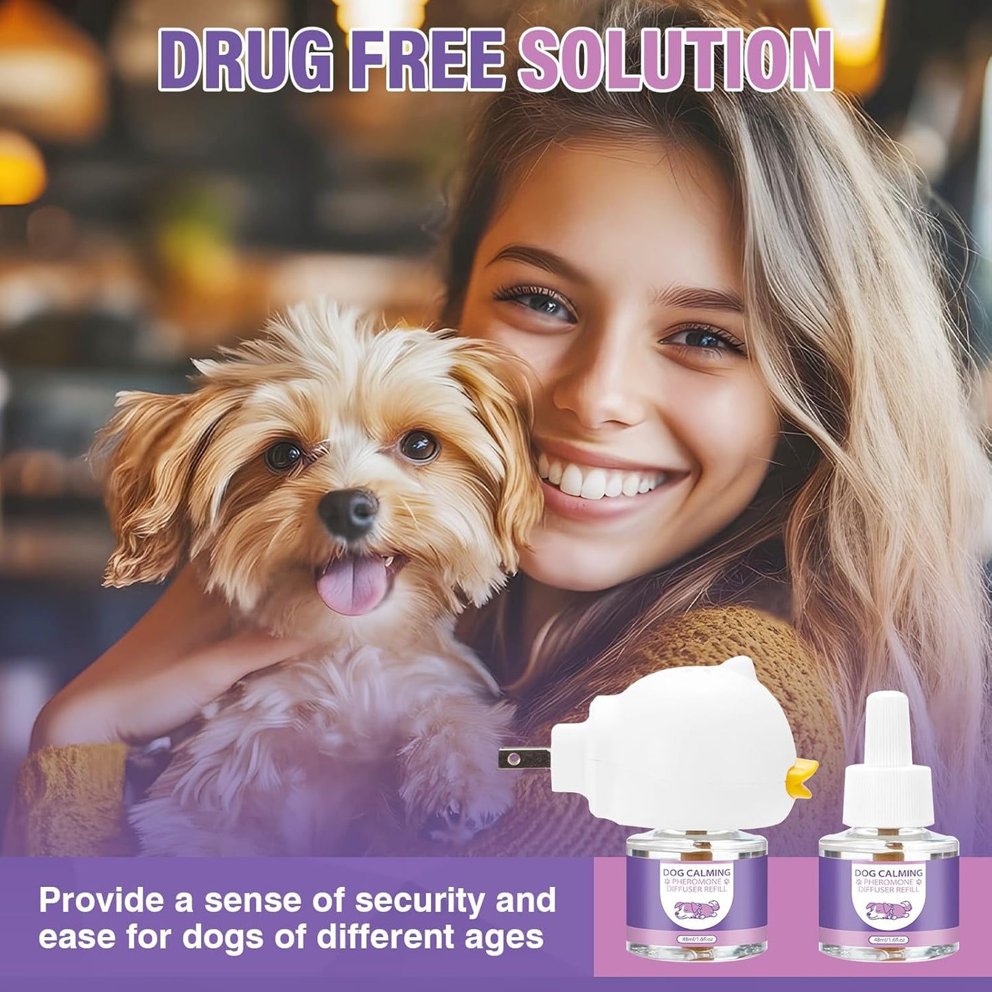 Dog Pheromones Calming Diffuser 3 In 1 Advanced Kit Appeasing Pheromone (Tasteless)