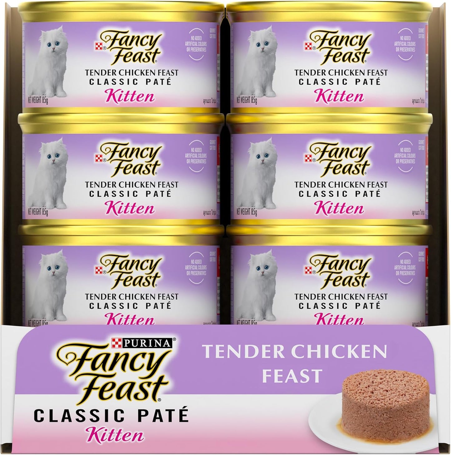 Fancy Feast Classic Paté Kitten Wet Cat Foood Tender Chicken Feast 24x85g