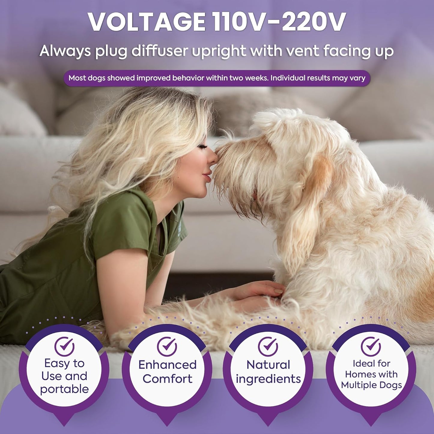 Dog Calming Diffuser Refills: 6 Pack Dog Pheromones Calming Diffuser Refills 6 Pack (Purple)