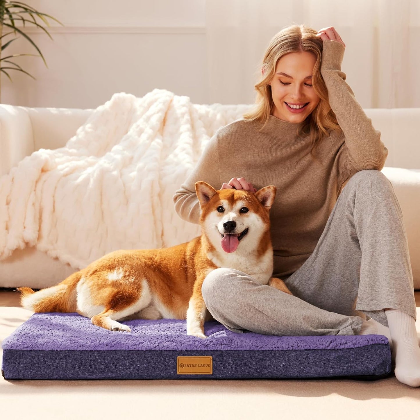 Patas Lague Orthopedic XL Dog Bed for Large Dogs 42''X28''